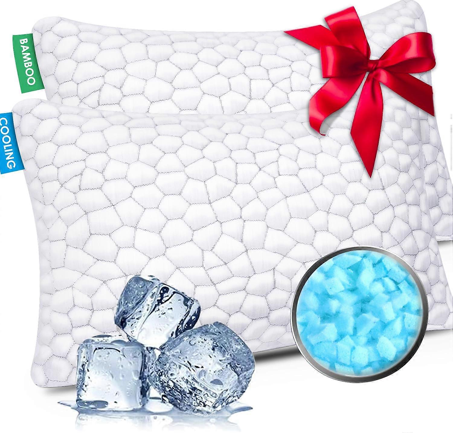 2 Pack Cooling Luxury Pillows for Sleeping Side Back Stomach Sleepers Standard Size