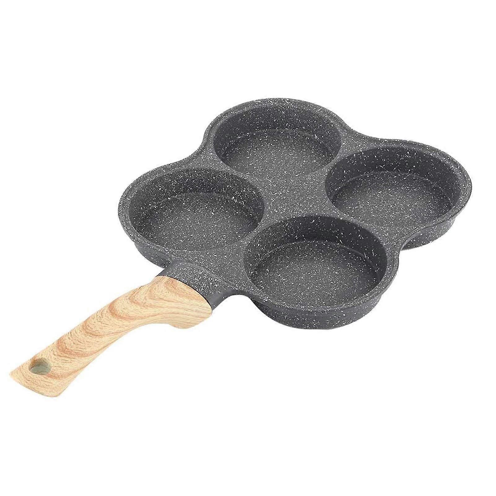 4-Hole Non-Stick Egg Frying Pan with Maifan Stone Coating, Compatible with All Heat Sources, 4-Cup Pancake Maker