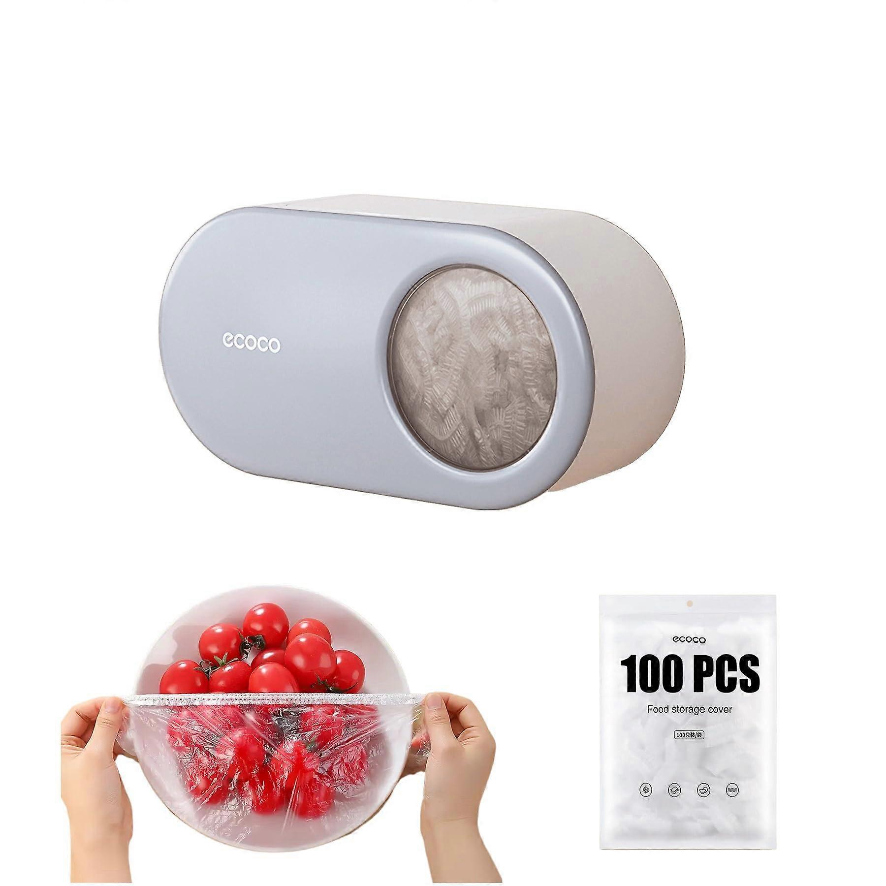 100 PCS Stretchable Adhesive Storage Dispenser Box for Kitchen Organization, Clear Plastic, Versatile Use, Easy Access