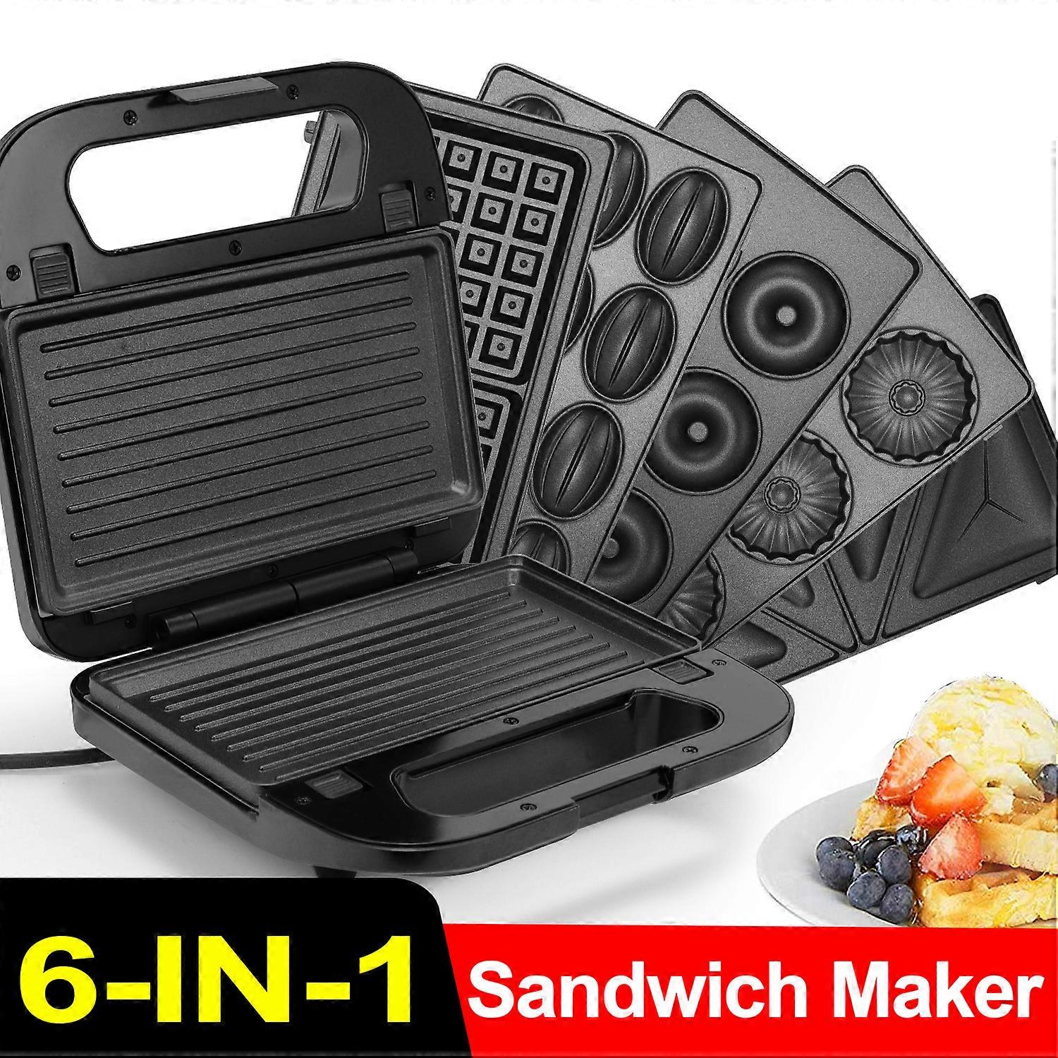 750W Replaceable Sandwich Maker with Non-Stick Plates & Electric Grill