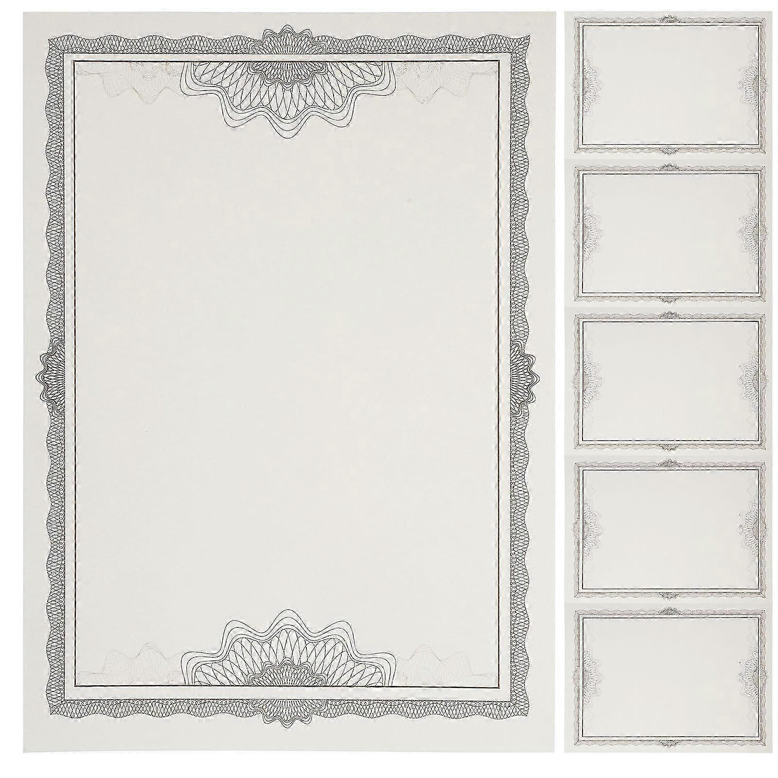 6 Sheets of Printable Blank Sheets Honor Certificate Papers Blank Diploma Paper without Character Design