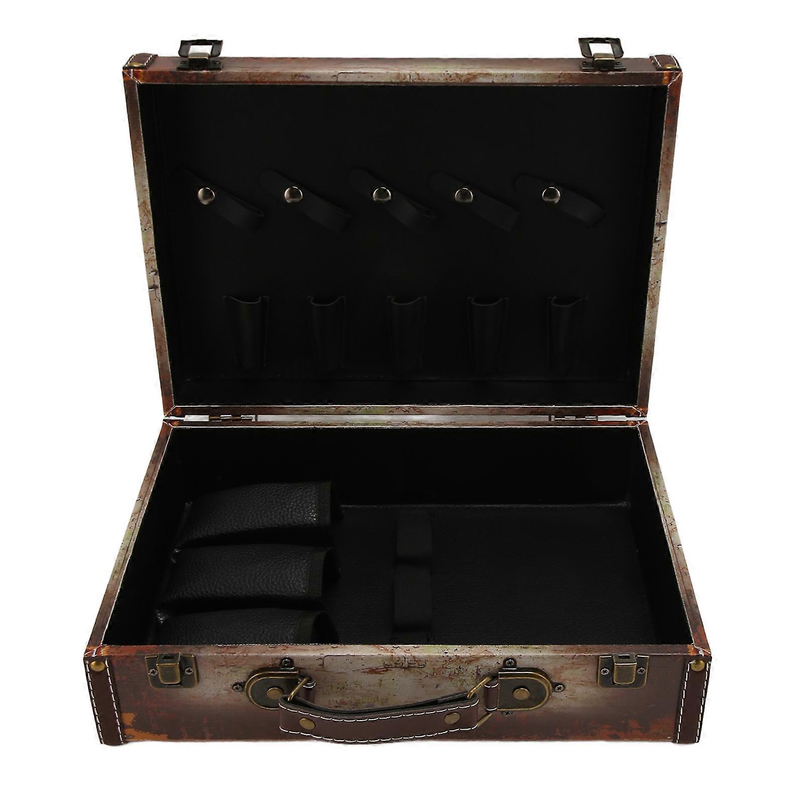 Barber Carrying Case Large Capacity Secure Password Lock Portable Wooden Stylist Tool Box for Clipper Trimmer Comb