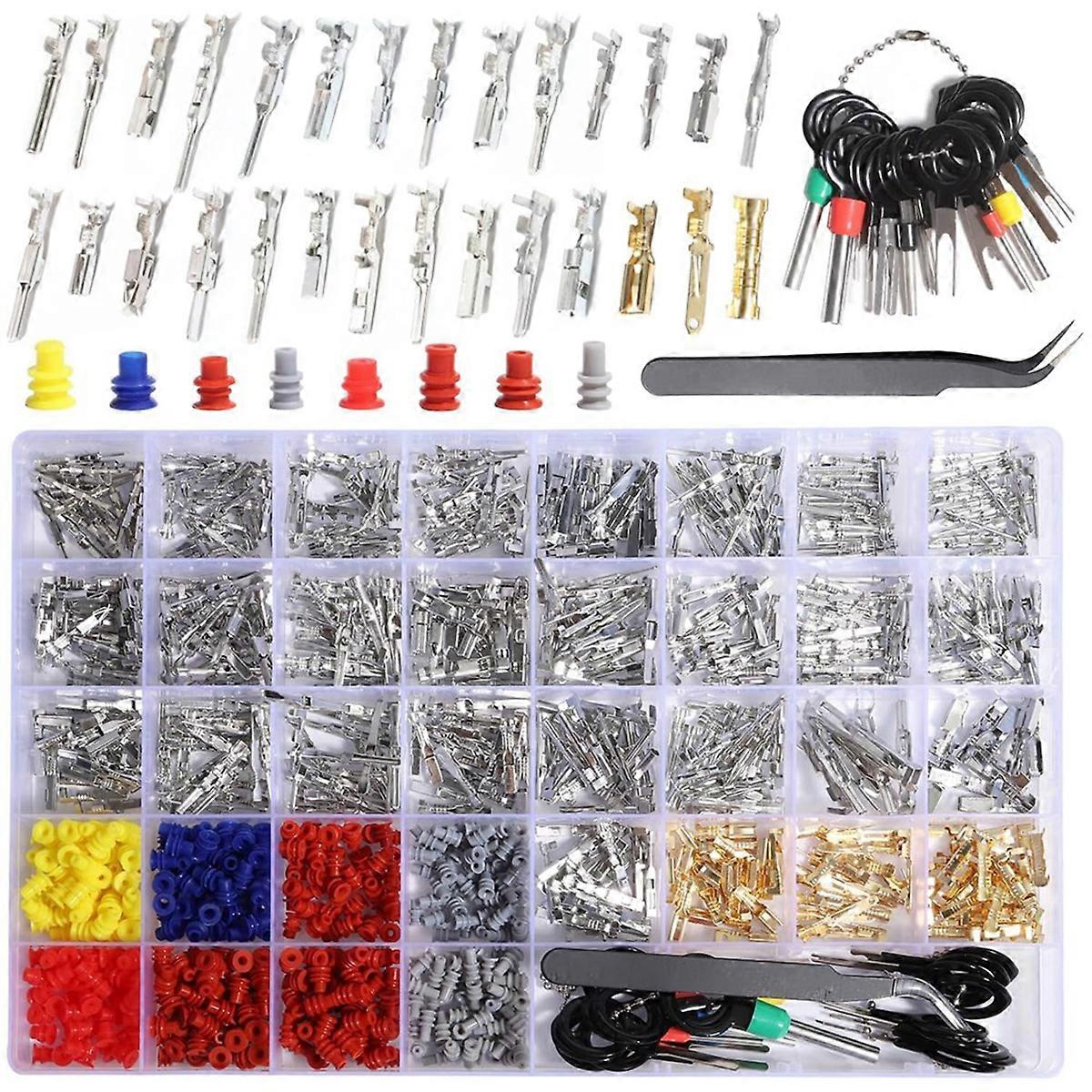 950pcs Connector Pins Kit Crimped Terminal Pin Automotive