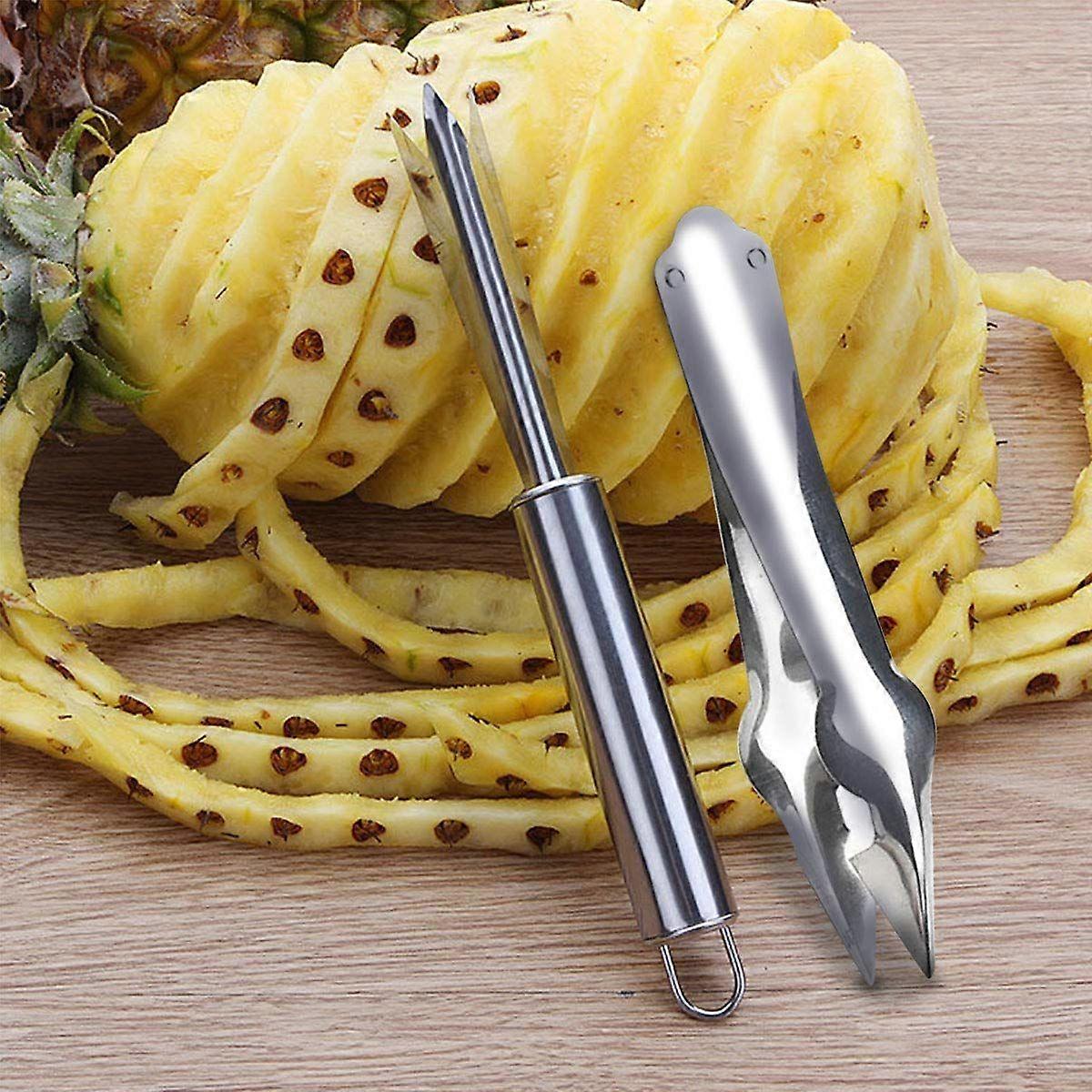 2PCS Stainless Steel V-Shape Pineapple Peeler