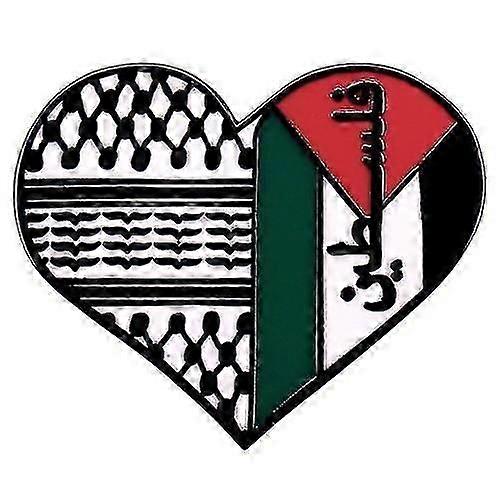 パレスチナのハート型のエナメルピンバッジブローチ