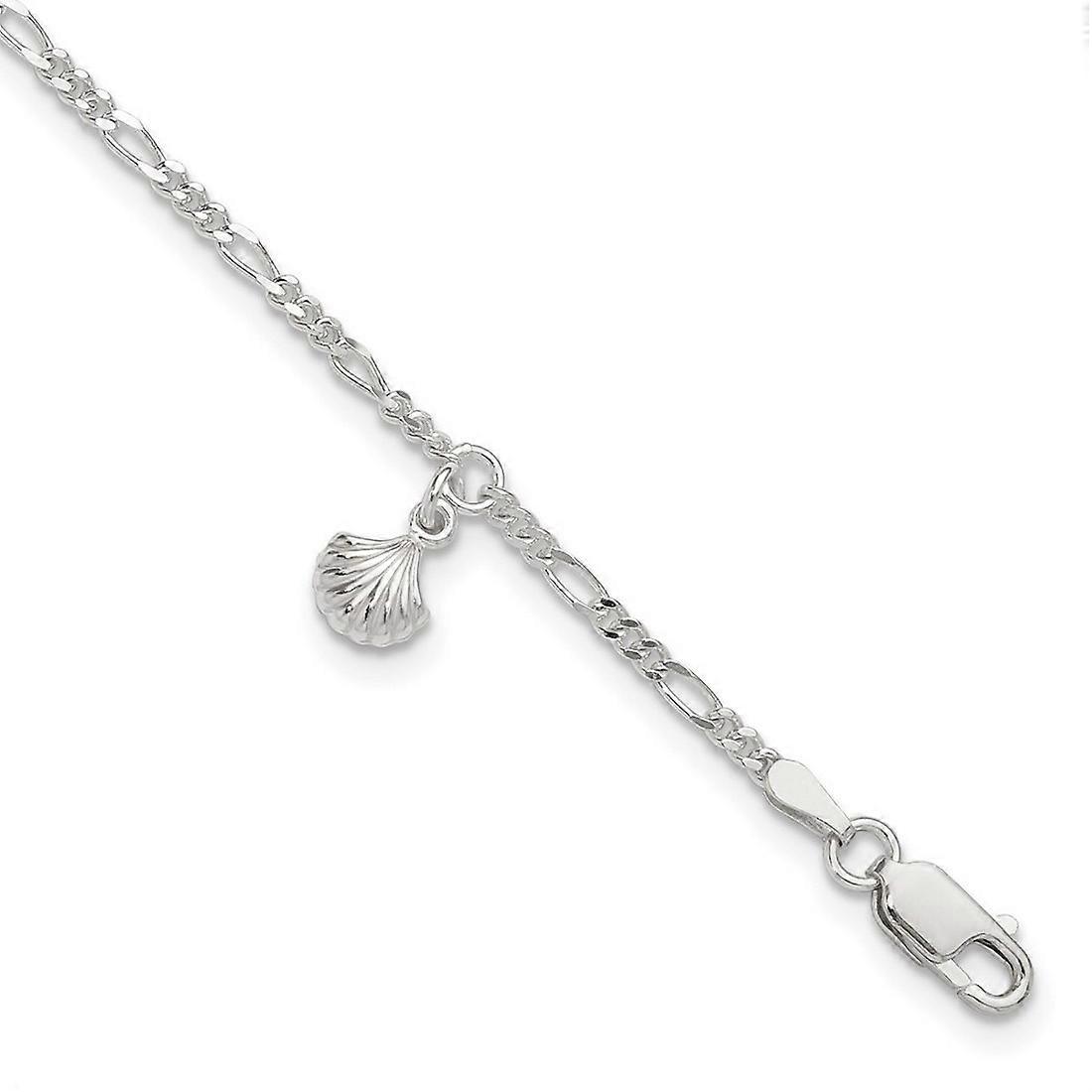 925スターリングシルバーファンシーロブスタークロージャーポリッシュシェル、1インチ内線アンクレット9インチ女性用アンクレット