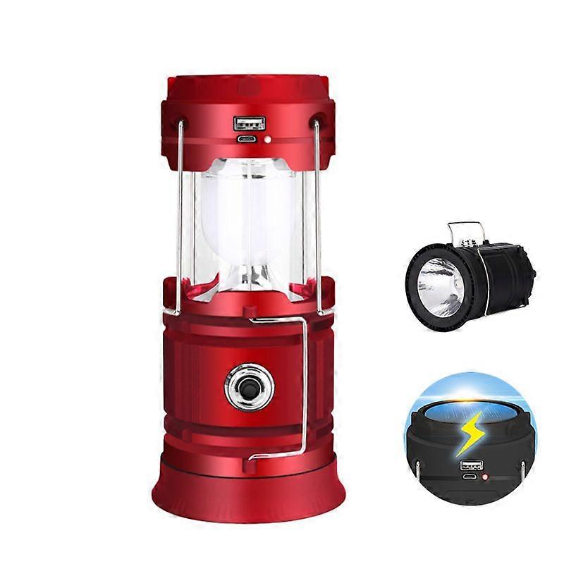 Portable Solar USB Charging LED Camp Lanterns Flashlights Foldable Emergency Power Supply Output