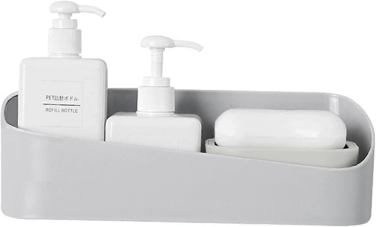gray shower caddy no drilling waterproof bathroom shelf plastic shower caddy with drain holes shower caddy for kitchens and bathrooms