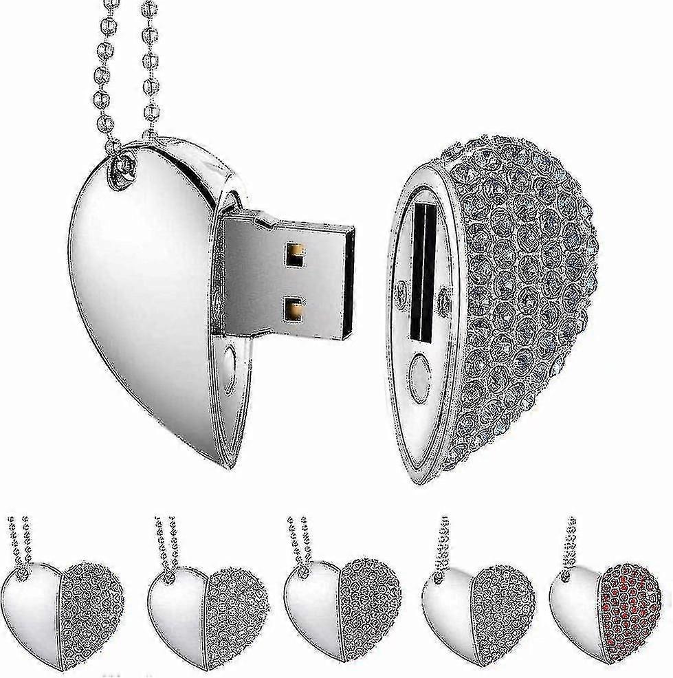 Usb Stick, Premium Usb 3.0, Diamond Heart Shape 32gb Usb Flash Drive Waterproof Memory Stick Memory Stick High Speed Transfer, Blue