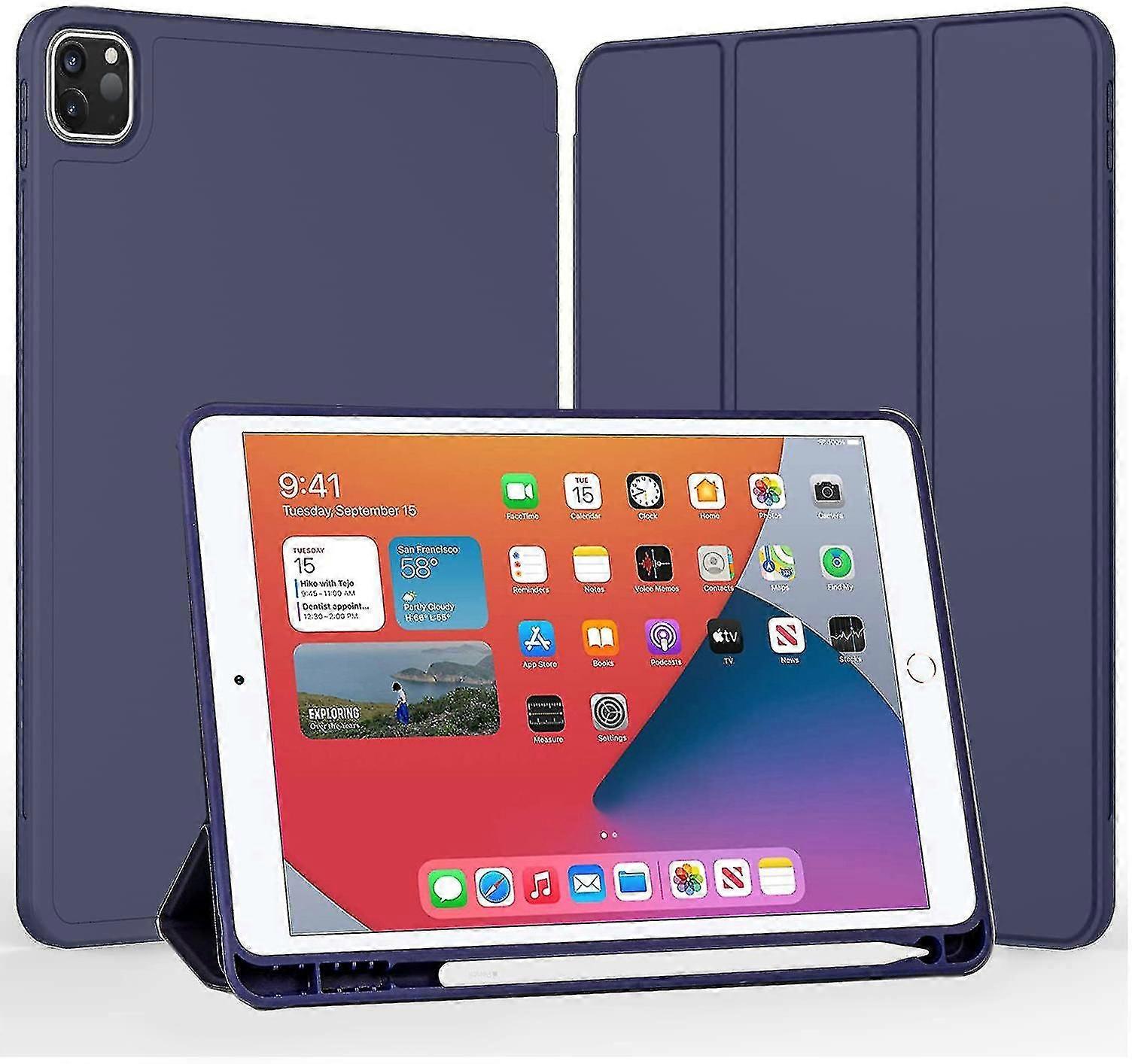 Compatible Ipad Pro 12.9 Inch Case With Pencil Holder 5th Generation 2021/4th Generation 2020/3rd Generation 2018 Shockproof Protective Case With Stan