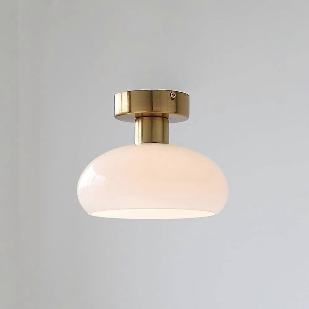 1-Light,Modern Mini Ceiling Light, Indoor Glass Shade Ceiling Light Fixture, Nordic(Bronze+White)