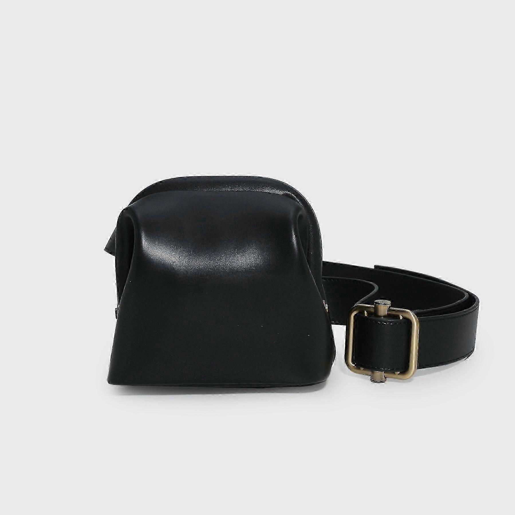 Men Women Fanny Pack Waist Bag Xiang Same Style Bun-shaped Cowhide Wallet Shoulder Messenger