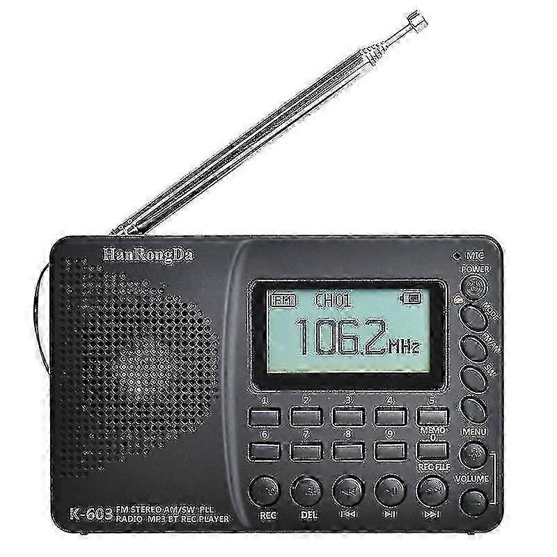 Pocket Am Fm Sw Radio Fm Portable LCD Bluetooth Compatible Pocket Supports TF Card USB Recorder Radi