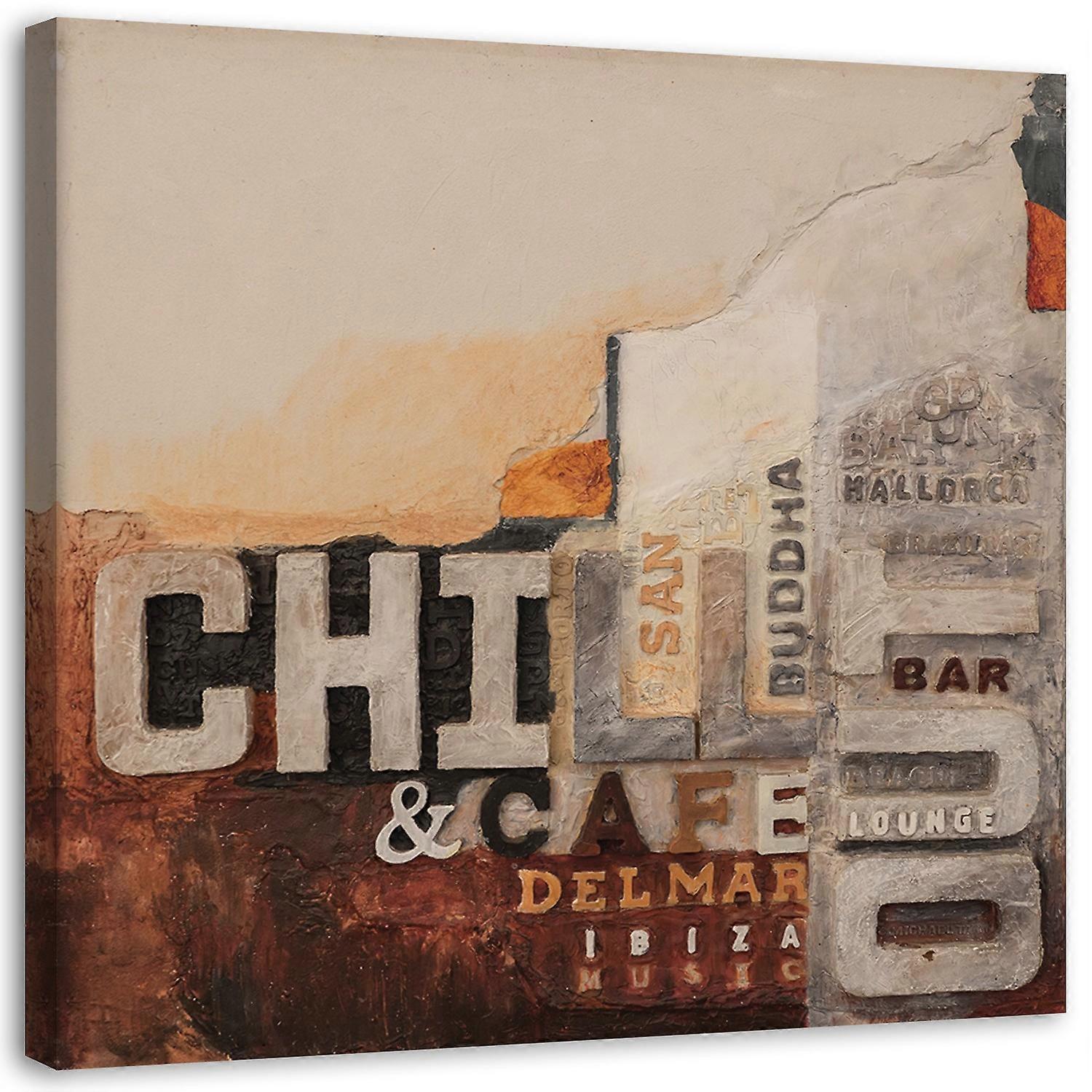 Impression sur toile, Abstraction Chill out avec légendes - 30x30