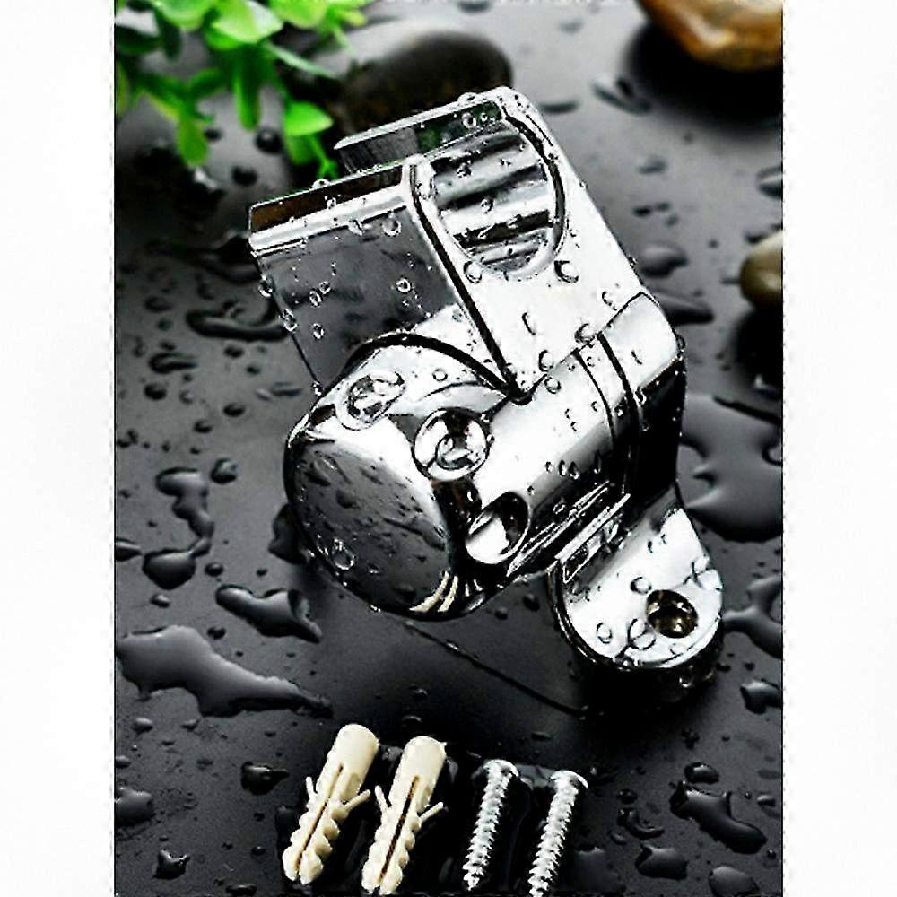 4PCS Adjustable Silver Shower Head Holder with Height Control - Large Size