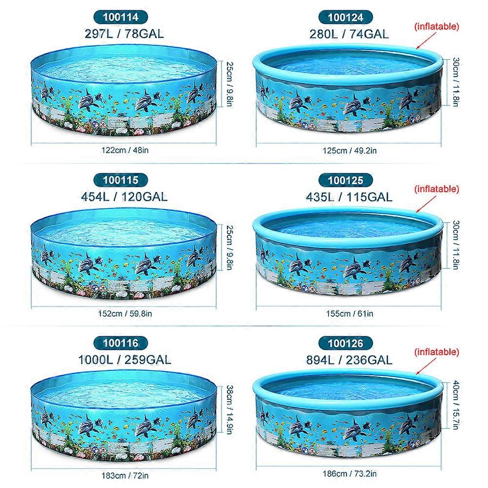 Portable Inflation-free Hard Plastic Swimming Pool Folding Pool Family Swimming Pool Round Swimming Pool for Babies Kids Adults