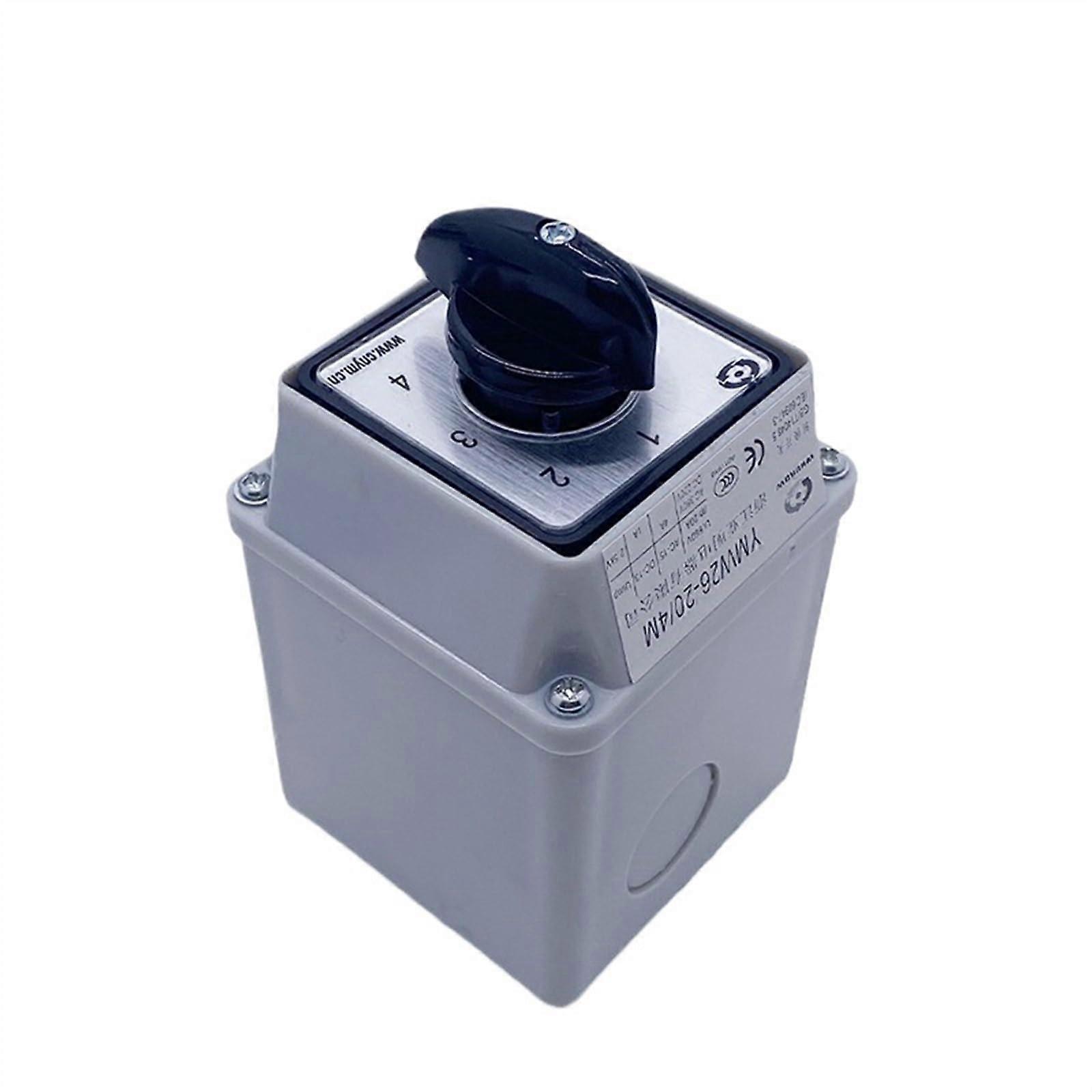 20A Universal Conversion Selector Box LW26-20/4 Four Poles Waterproof Control Cam Switch Rotary Selector Switch