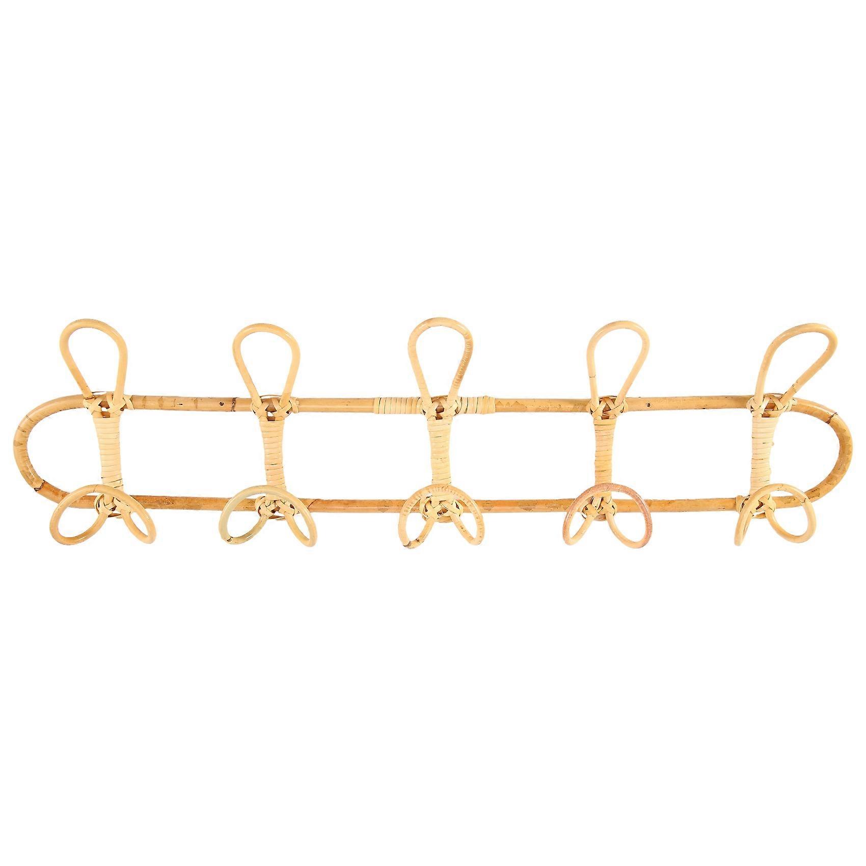 Large Rattan Wall Hooks Clothes Hat Hanging Crochet Decor for Home