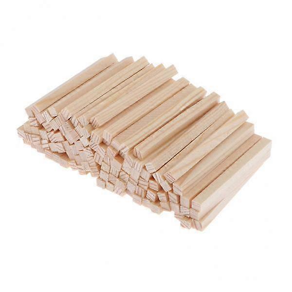 2X 50Pack Wood Stick Unfinished Woodcraft Rectangle Block Modelling 50mm 100Pack