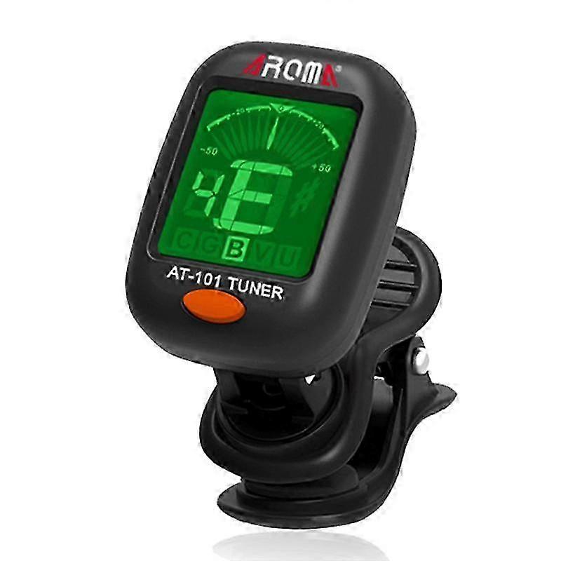 AT-101 Portable Mini Clip-On Digital Tuner Guitar Tunner with Foldable Rotating Clip High Sensitiv