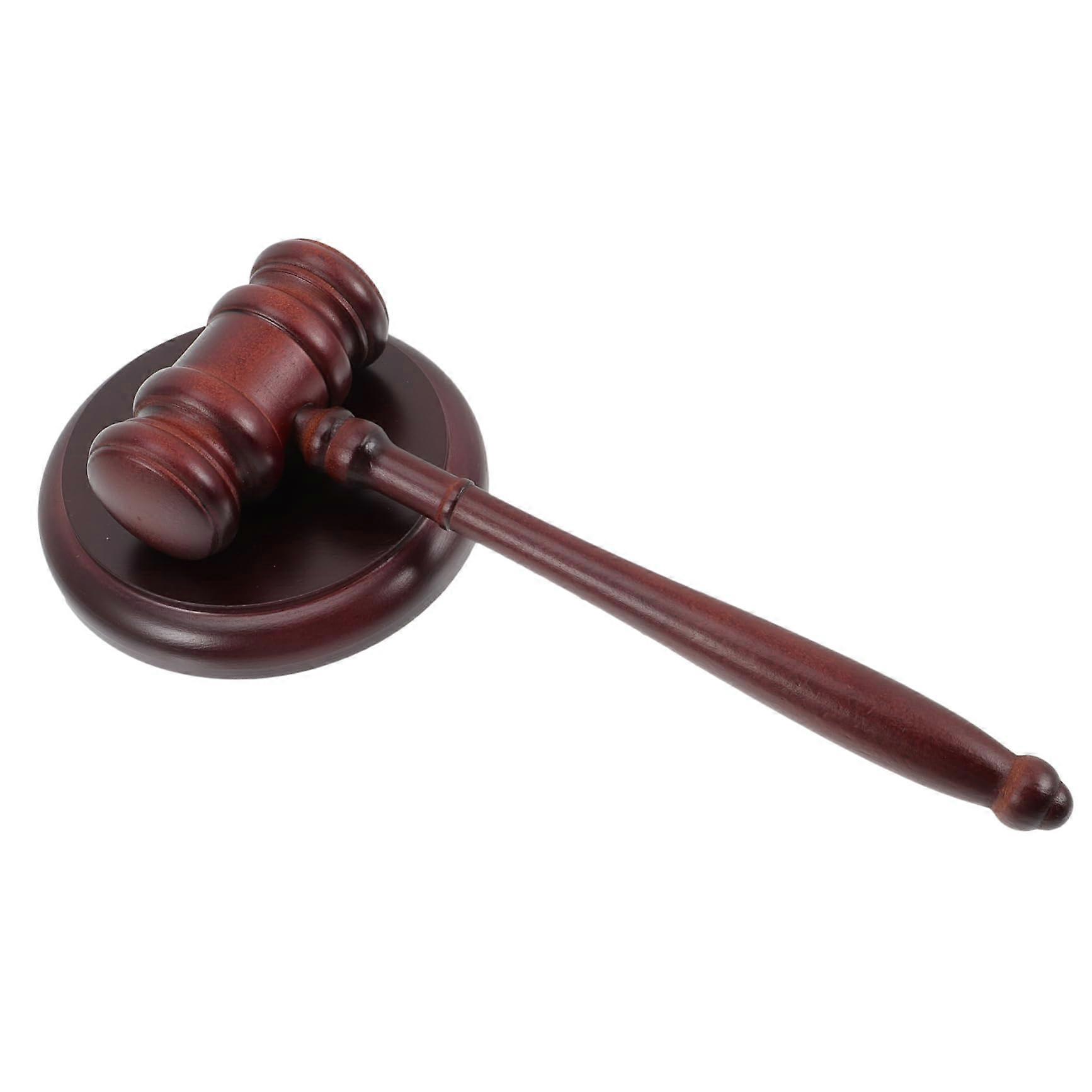 1Set Elegant Wooden Lawyer Gavel with Base Judge Hammer for Courtroom Use for Auctions and Legal Presentations Sound Design