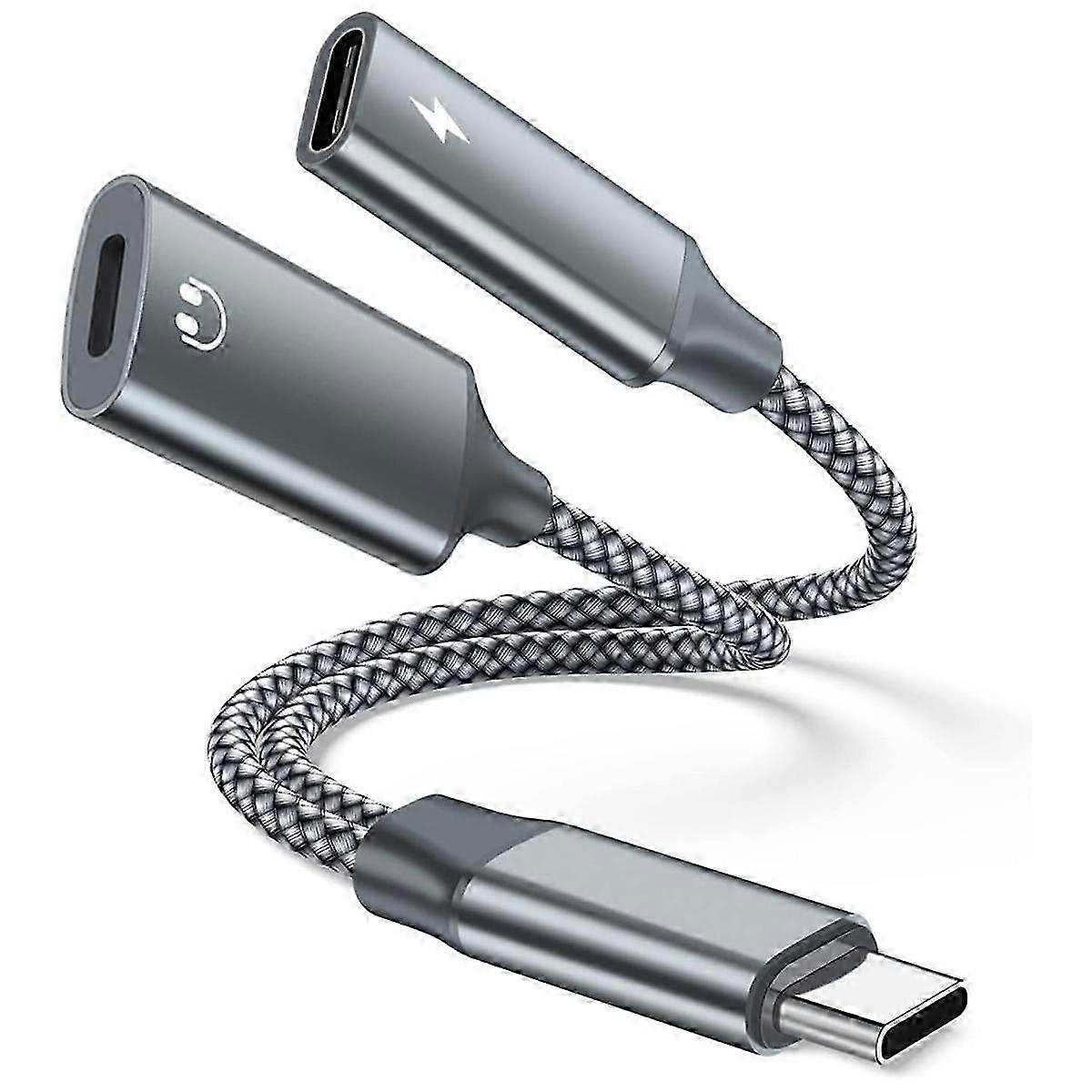 USB C per adattatore audio, USB tipo C maschio per convertitore per cuffie femmina e dongle di ricarica PD 60W
