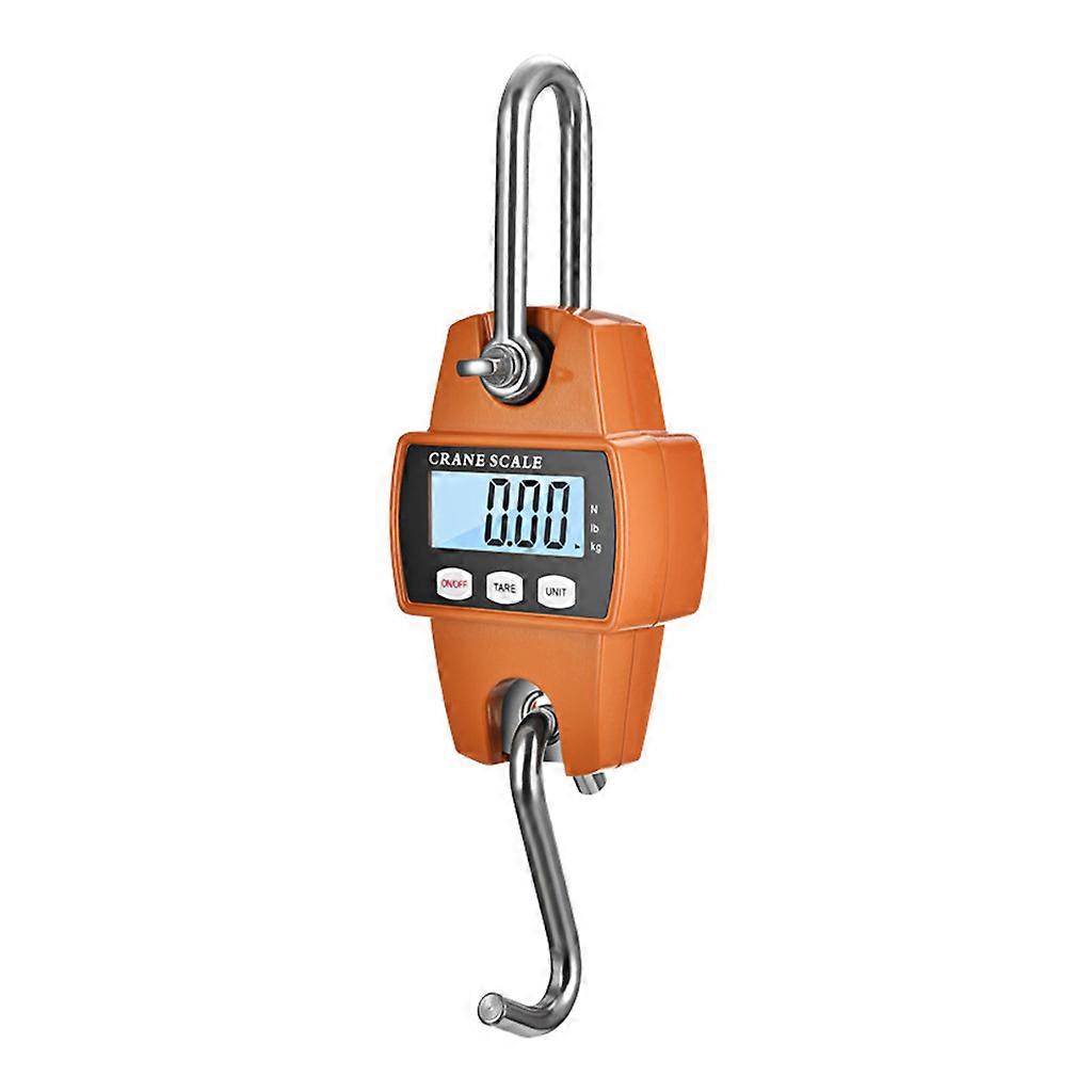 660lb Digital Hanging Scale Handheld 300Kg Mini Cranes Scale Engineering Plastic Material with Hook for Farm and Outdoor Yellow