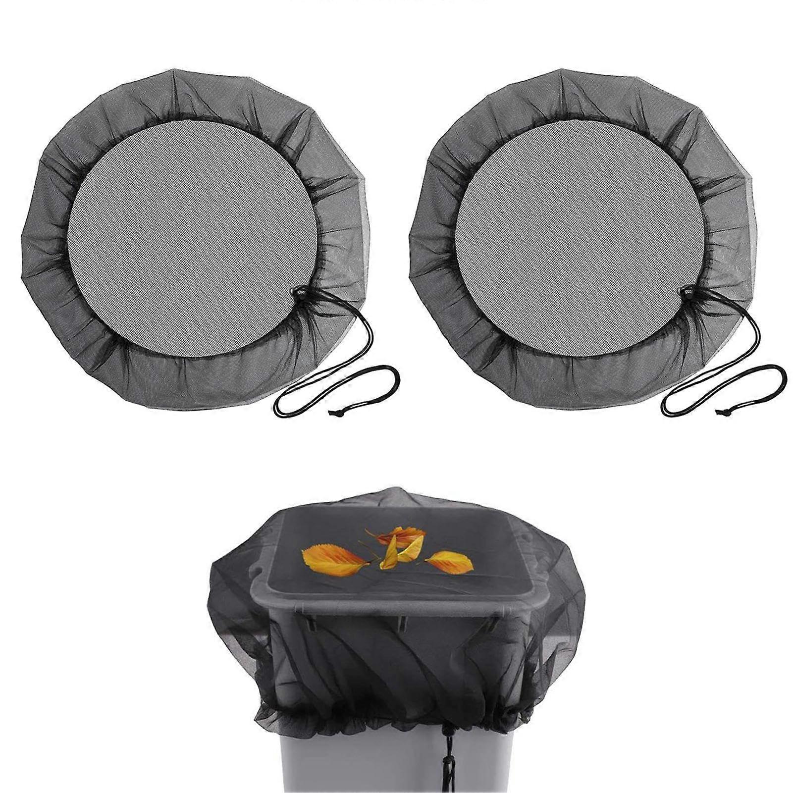 Rain Butt Net Pack of 2 With Elastic Lid Band Adjustable Protective Cover for Water Barrel Diameter 80cm