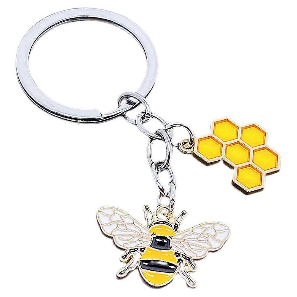 Bee Keychain Pendant for Bag Decor Made of Zinc Alloy Multi Color Small Size