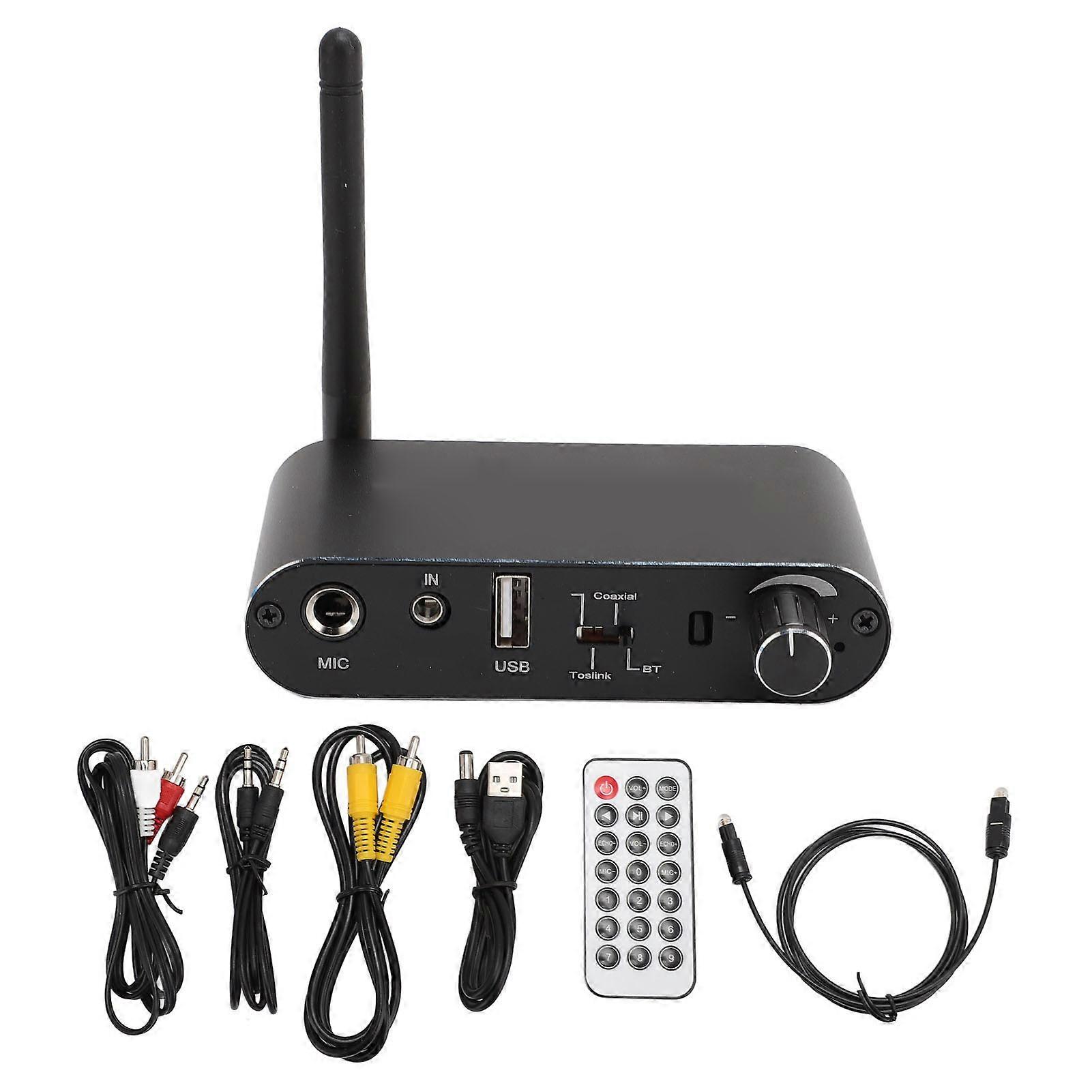Versatile Digital to Analog Sound Converter with Bluetooth, USB, and MIC Inputs