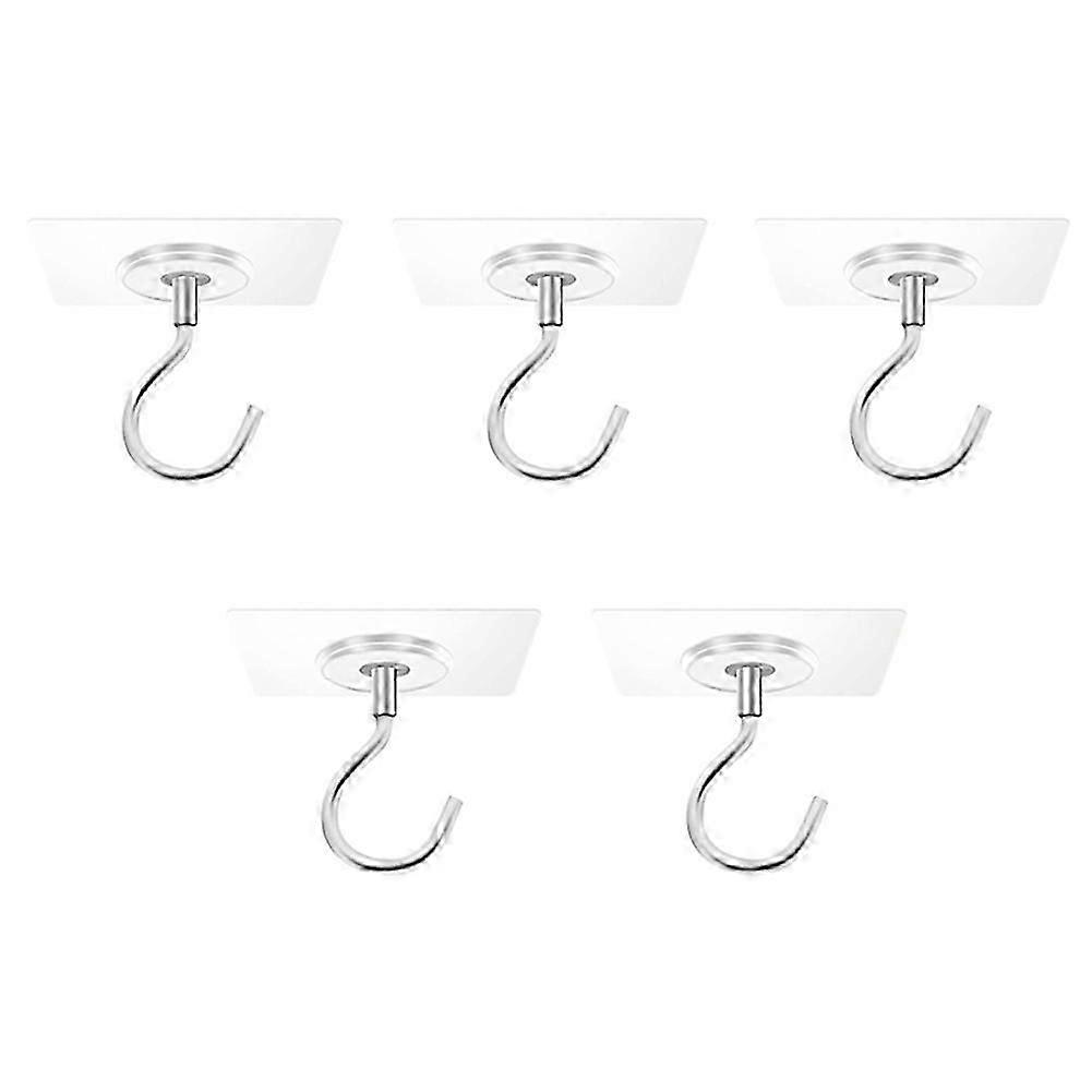 Adhesive Ceiling Hooks 5Pack,Ceiling Hooks for Hanging Plants