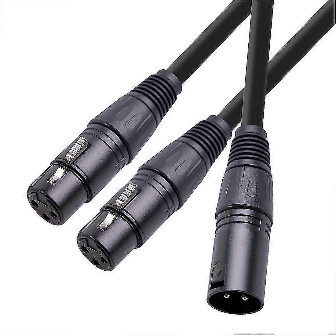 XLR Y-Splitter Cable, XLR Male to Dual XLR Female Mic Combiner Y Cord nced Microphone Adaptor P