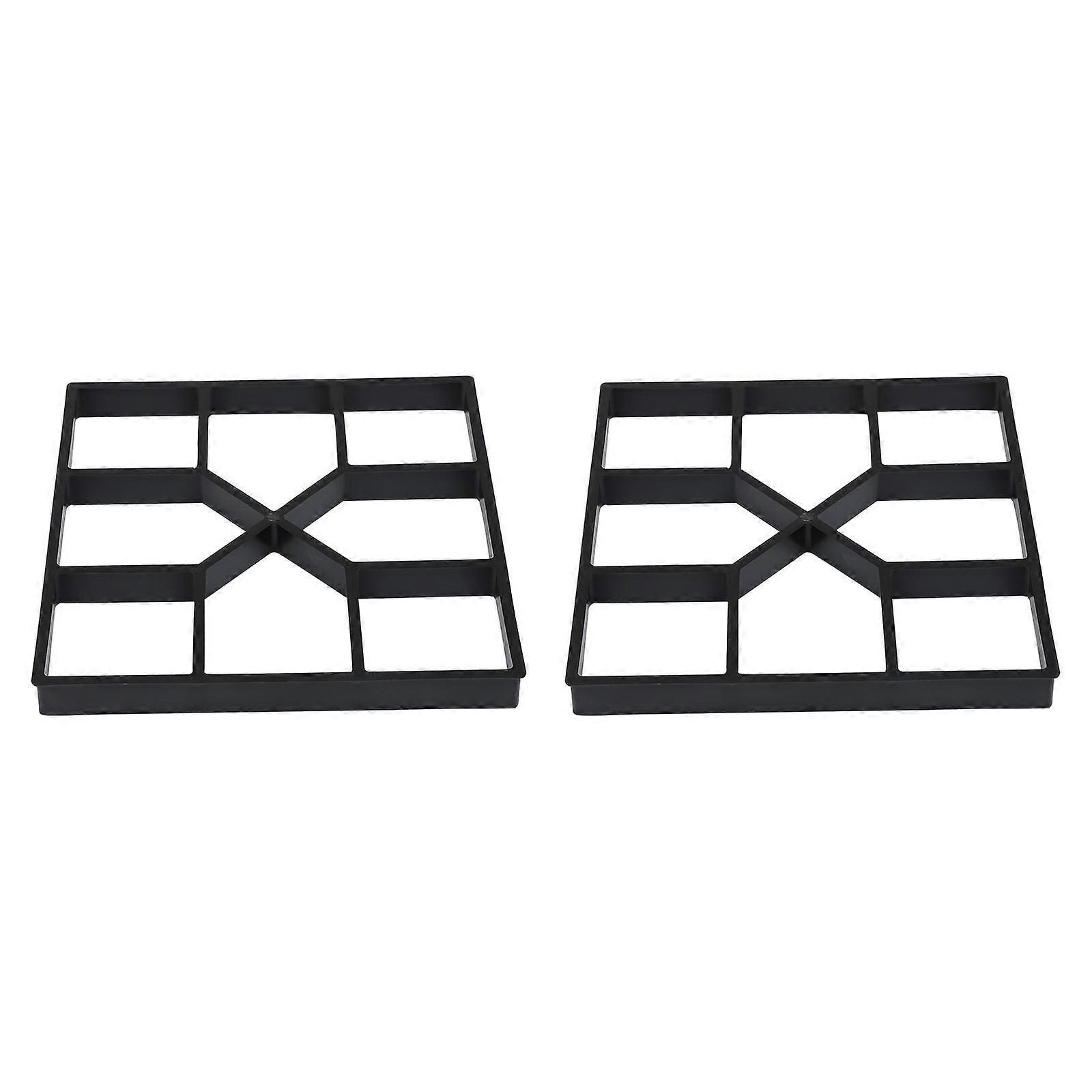 Durable Plastic Paving Mold for Garden Use Black Reusable 2pcs