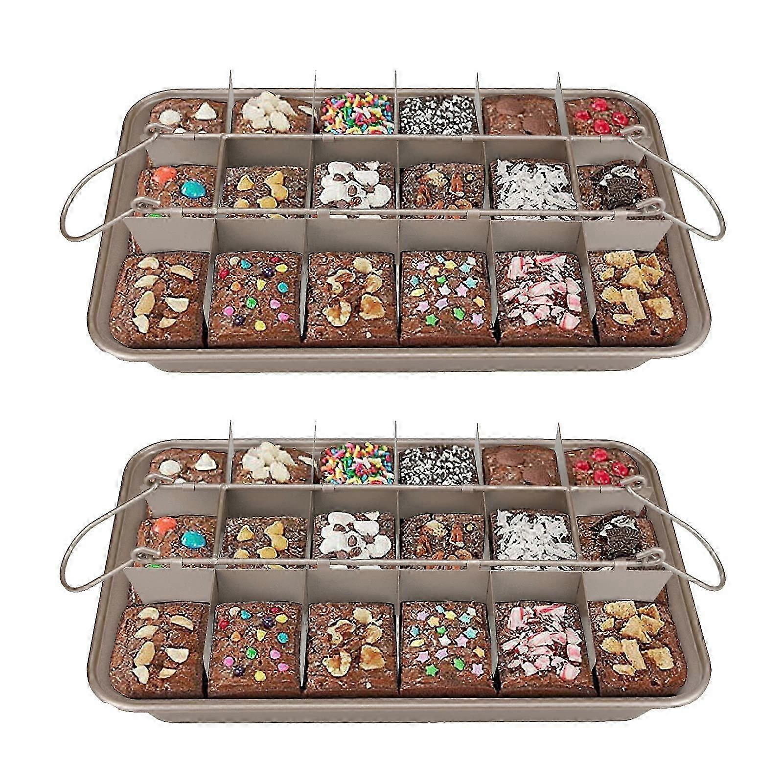 Set of 2 Non-Stick Baking Trays for Perfectly Sliced Brownies, Ideal for Baking Delicious Treats, Size 18