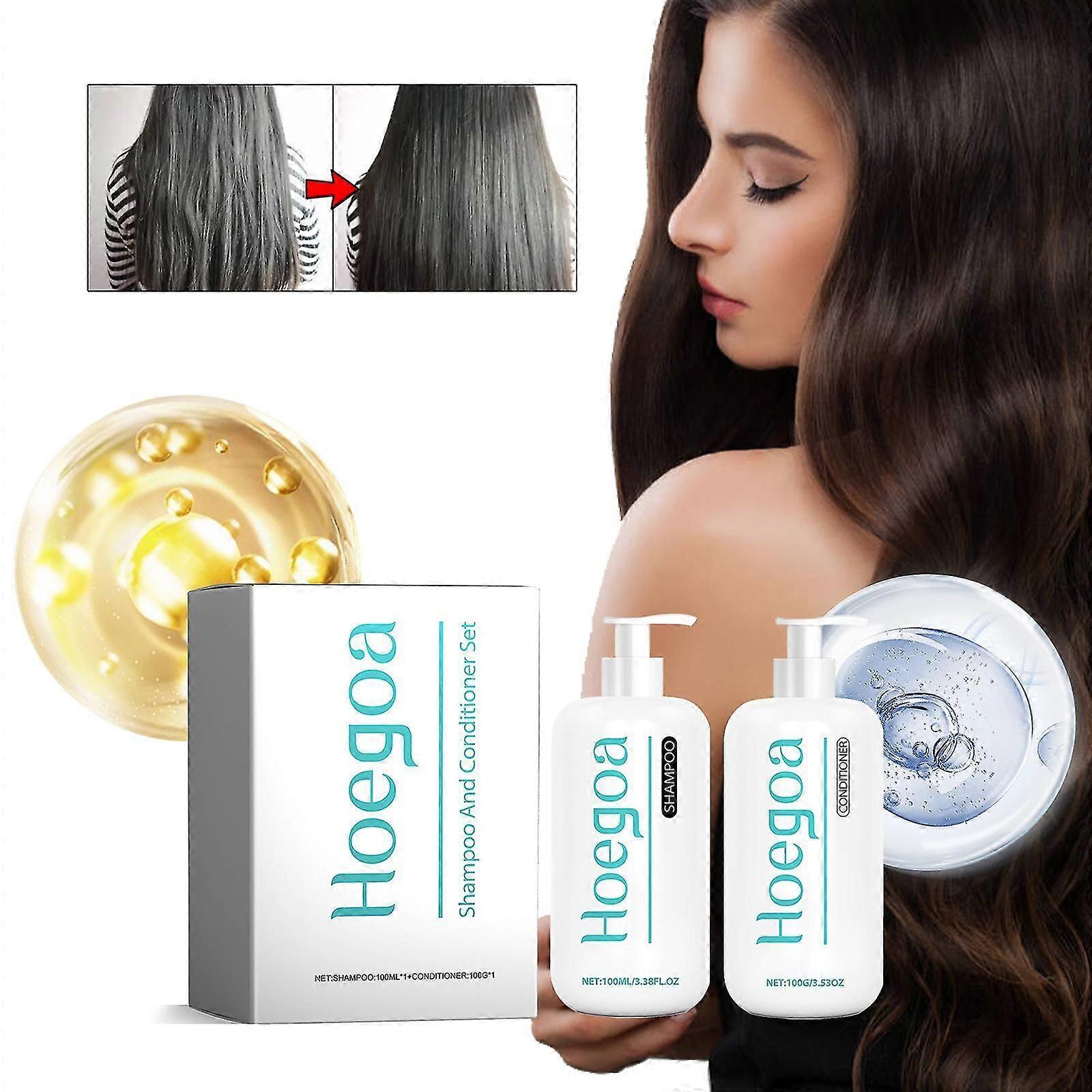 Shampoo and Conditioner Set for Stronger Hair, Biotin Shampoo and Conditioner Set with Nourishing Oils and Vitamins Vegan