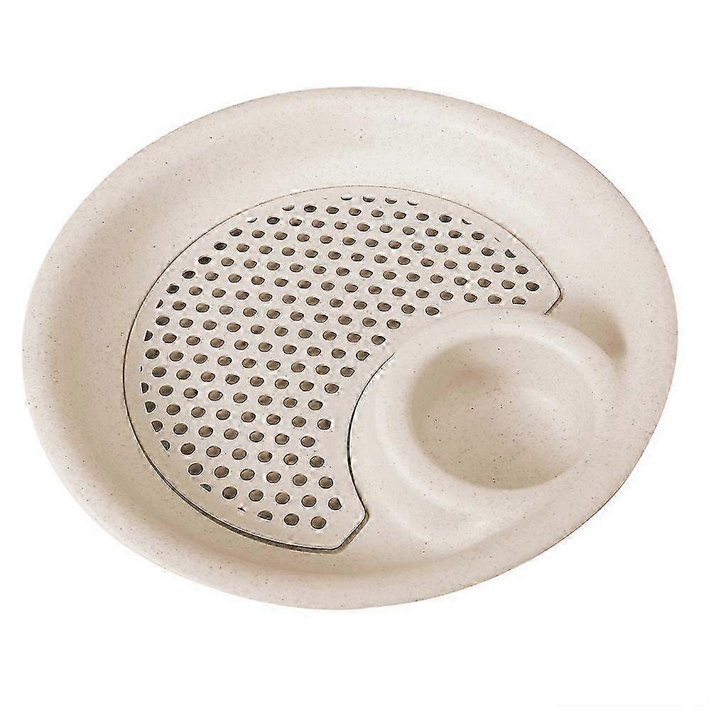 Creamy White Double-Layer Draining Plate for Fruit Dumplings with Dipping Tray