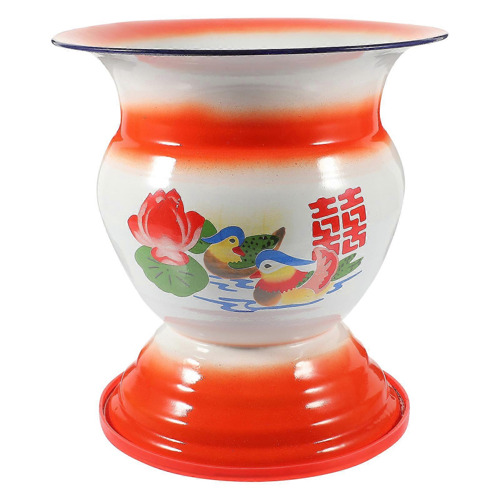 1pc Enamel Fruit Basket Kitchen Snacks Holder Storage Solution