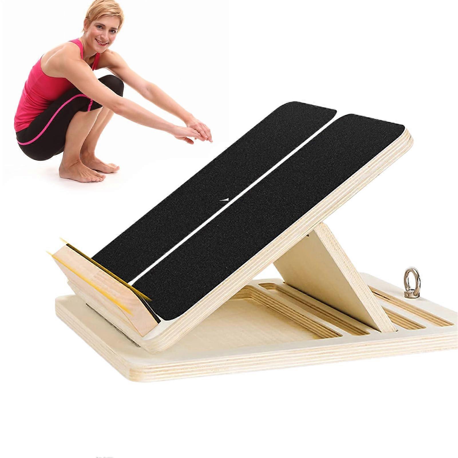 Wooden Calf Stretcher, Adjustable NonSlip Slanted Board to Improve Agility