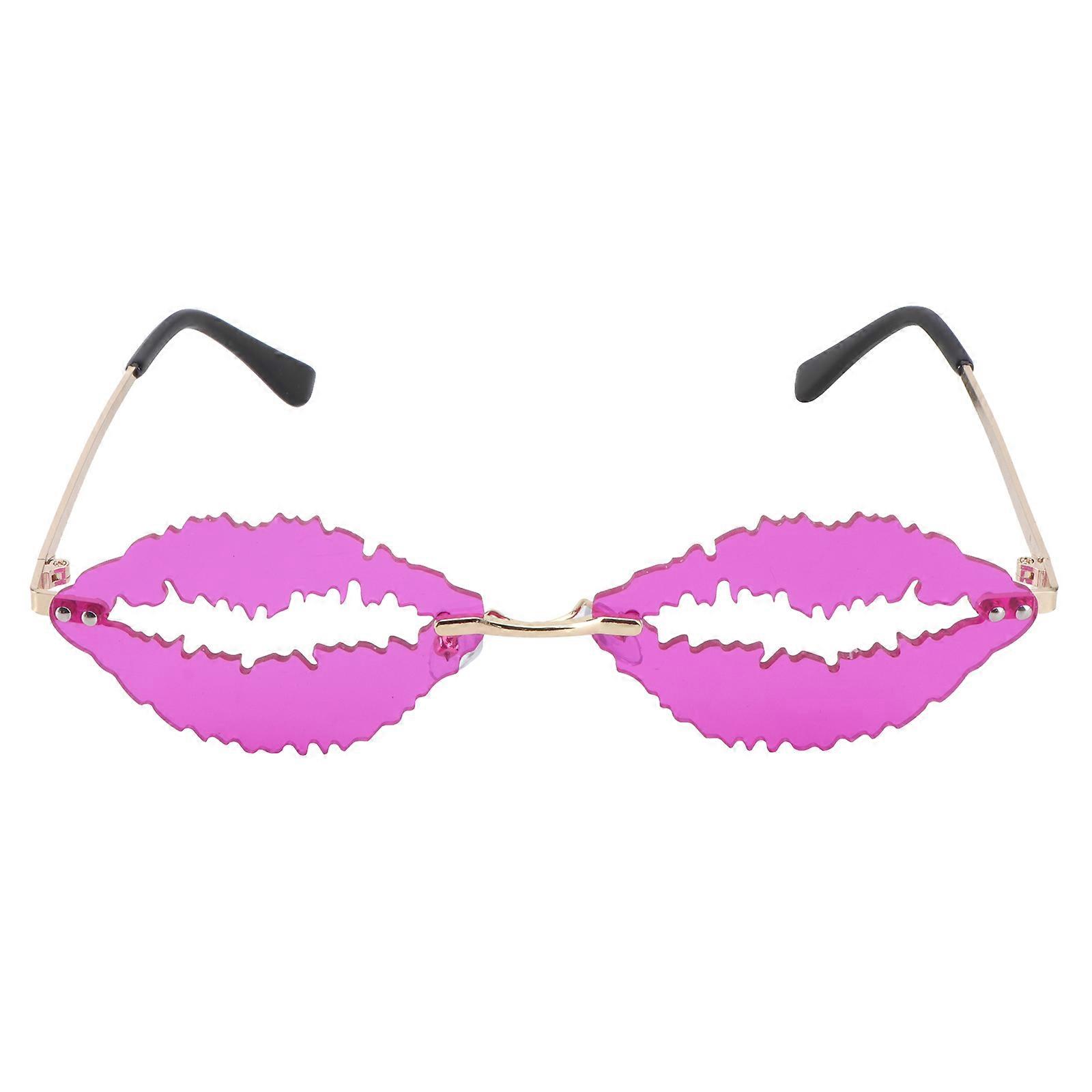 Rimless Glasses Trendy Punk Style Fashion Accessories Violet Color 1Set