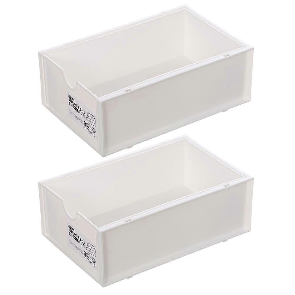 Drawer Style Desktop Storage Box Rectangular Simple Storage Organization 2Set