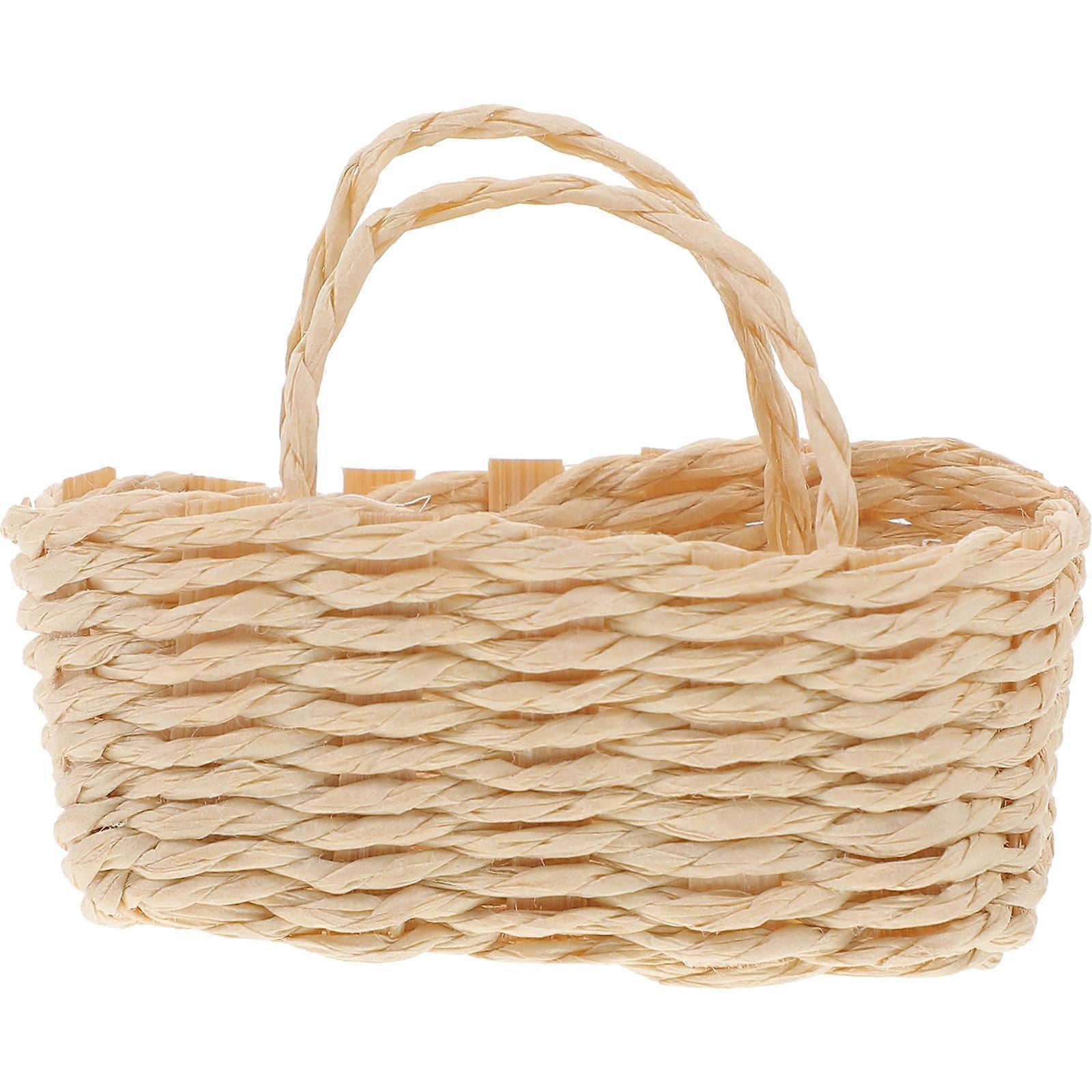 Miniature Woven Basket for Dollhouse Decor – Realistic Small Basket for DIY Layouts and Life Scene Displays – Compact Multi Purpose Accessory