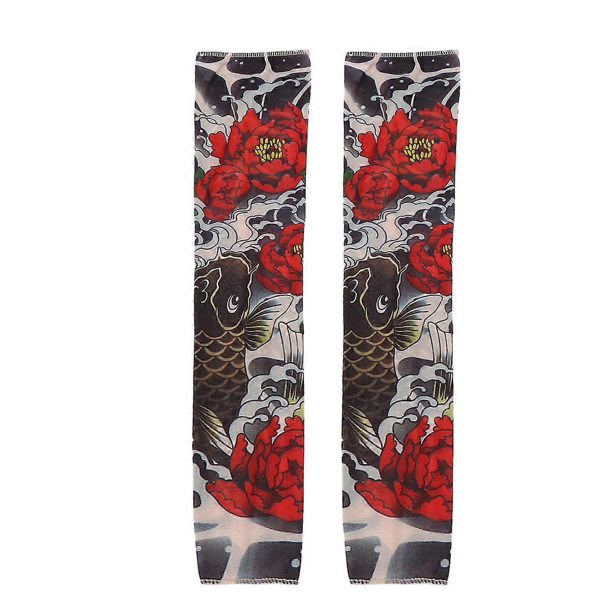 UV Protection Arm Sleeves for Men & Women – Cooling Thumb Sleeves with Tattoo Design for Cycling, Running, Yoga, and Golf