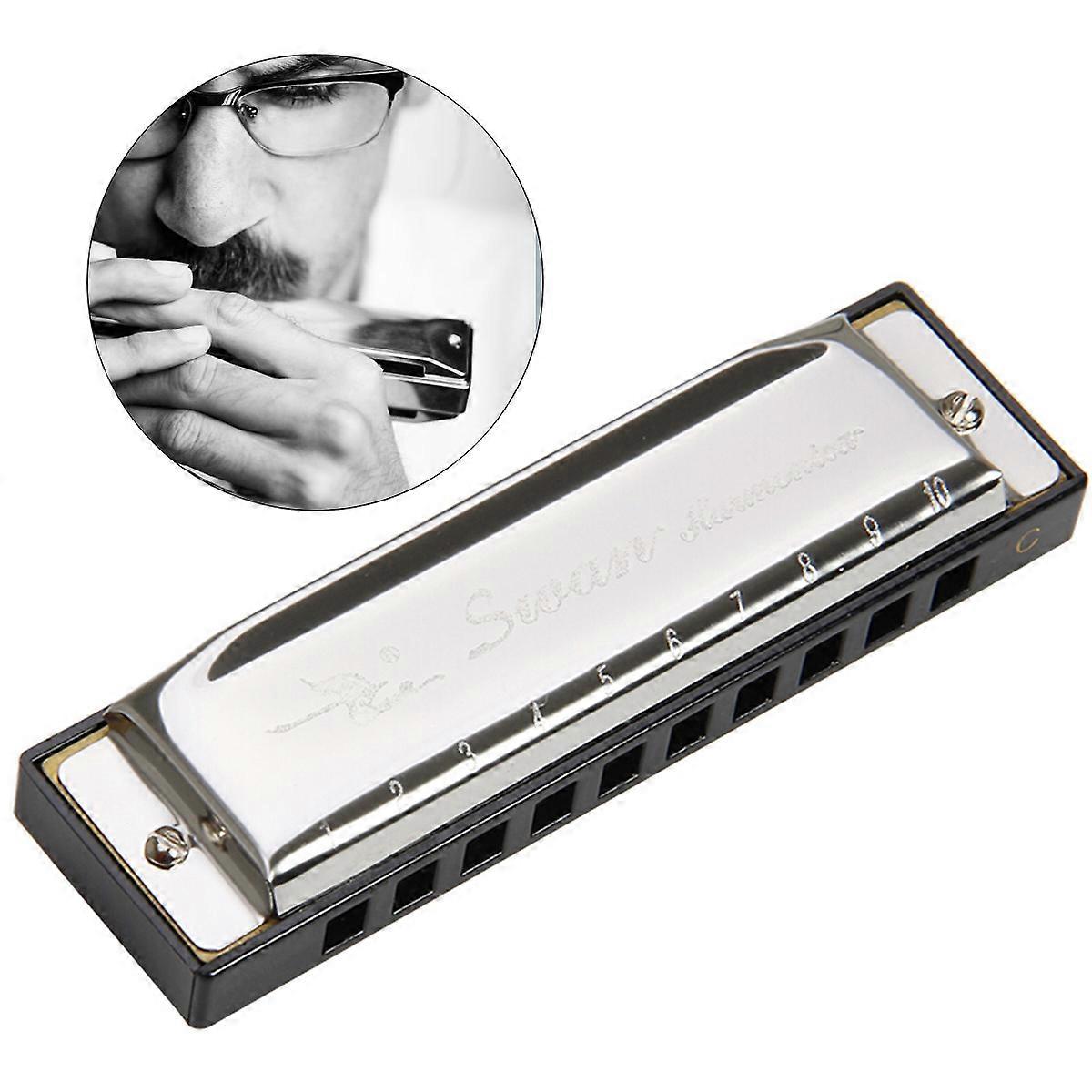 Standard Harmonica Cygne Harmonica 10 Trou 20 Tons C Clé Harmonica Conception Professionnelle Pour La Pratique 3.9 1.2 0.8in C Clé Harmonica 1Pcs