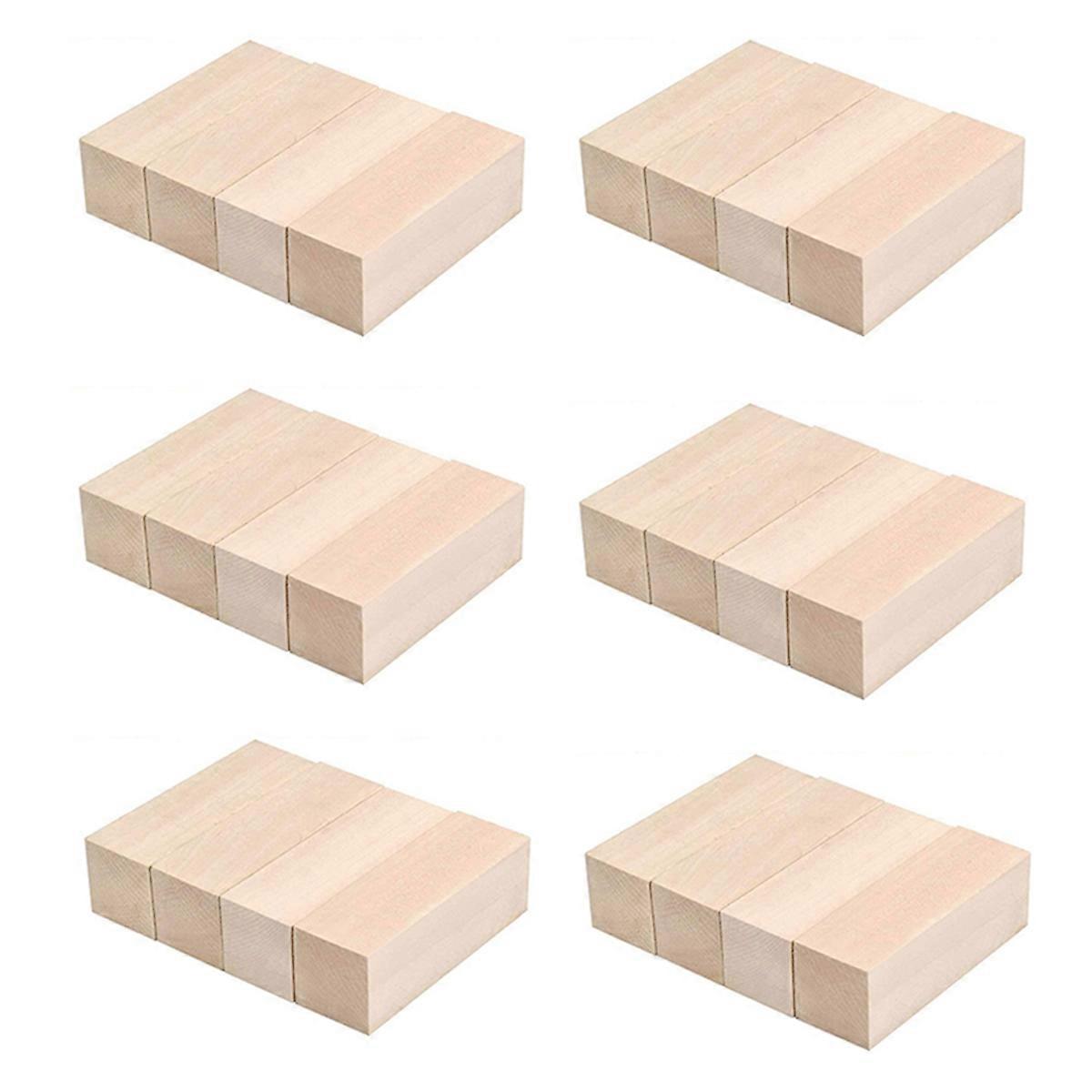 24X Large Carving Wood Blocks Whittling Wood Blocks Basswood Carving Blocks Unfinished Set