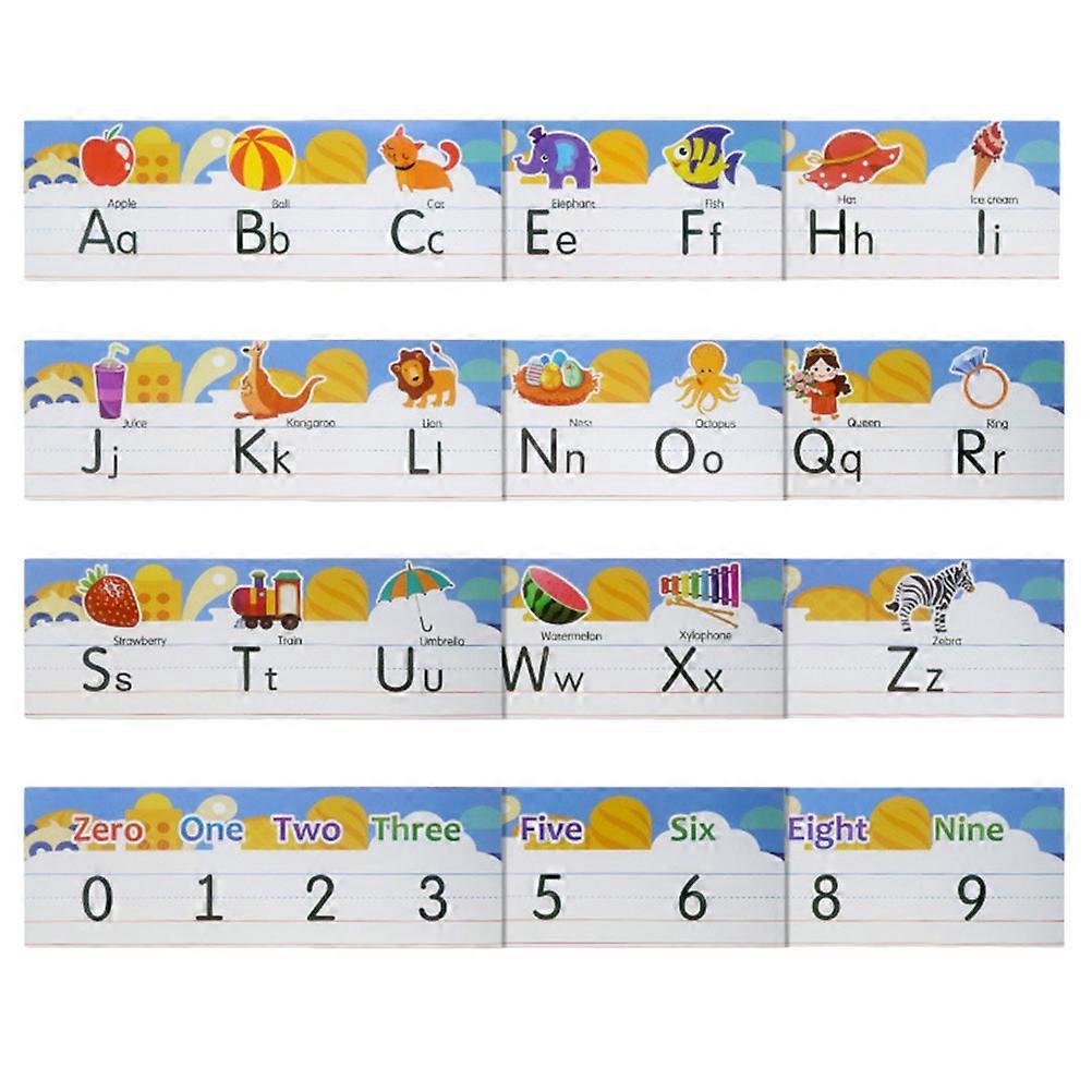 Number and Alphabet Bulletin Board Set Adhesive English Letter Teaching Office Home 41.00X13.80X1.00CM