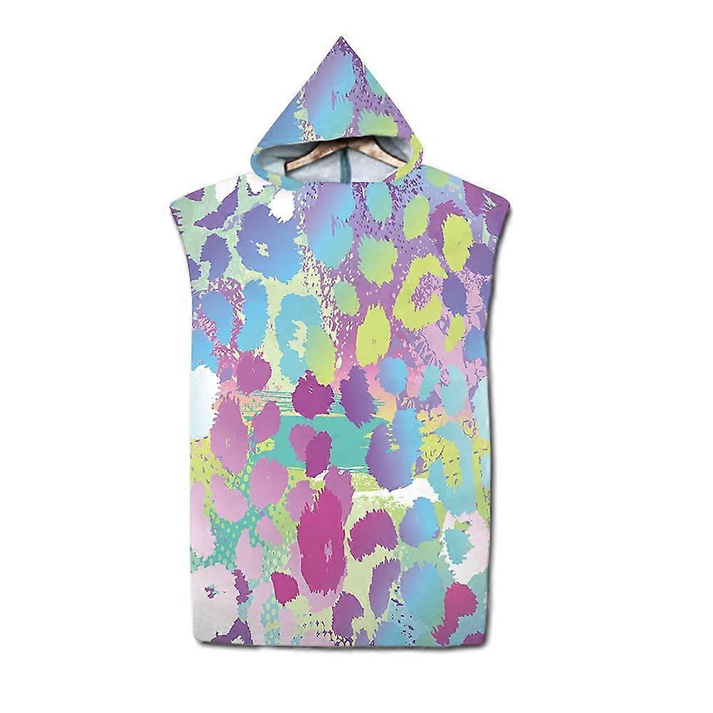 Treer Surf Poncho, 3D Bath Poncho, QuickDrying Beach Towel, Microfibre 75x110cm Multicolored