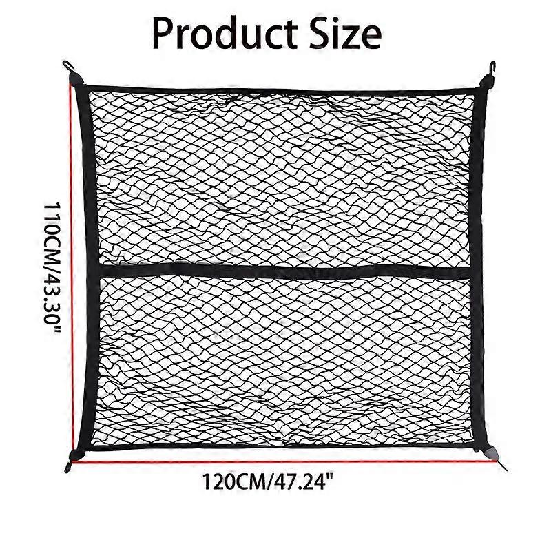 Pickup Truck Body Cargo Car Trunk High Elasticity Fixed Net Anti Slip Net Bag Luggage Net Car Luggage Storage Tool 1.1 * 1.2M