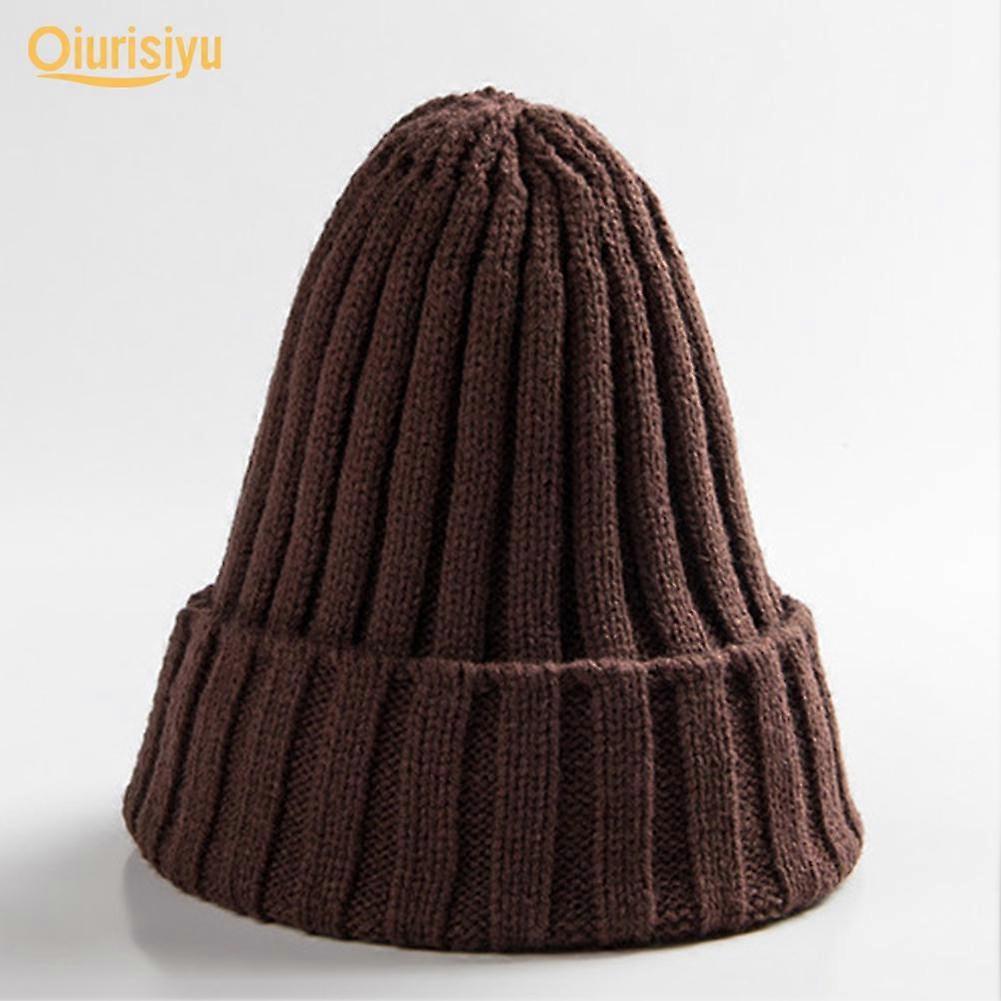 Unisex Solid Color Warm Hiphop Knitted Hat