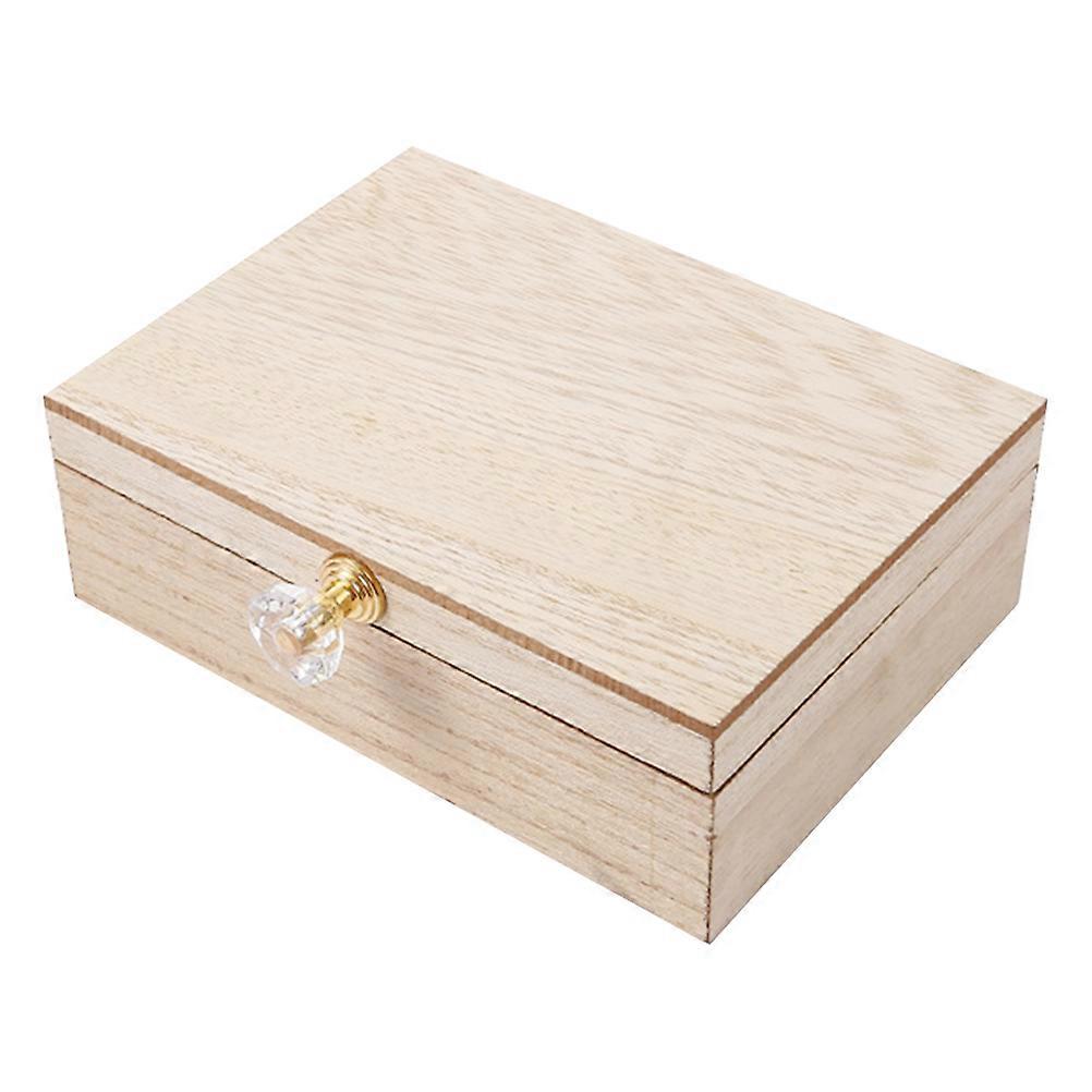 MRS Box Wedding Decoration Ring Holder Wood Color Rectangular Shape Simple and Warm Style 1Pcs