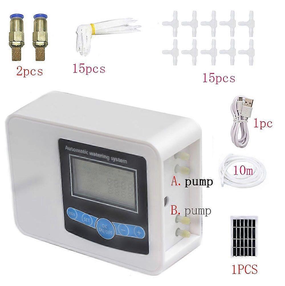 1 Set Garden Double Pump Watering Timer Practical Irrigation Controller